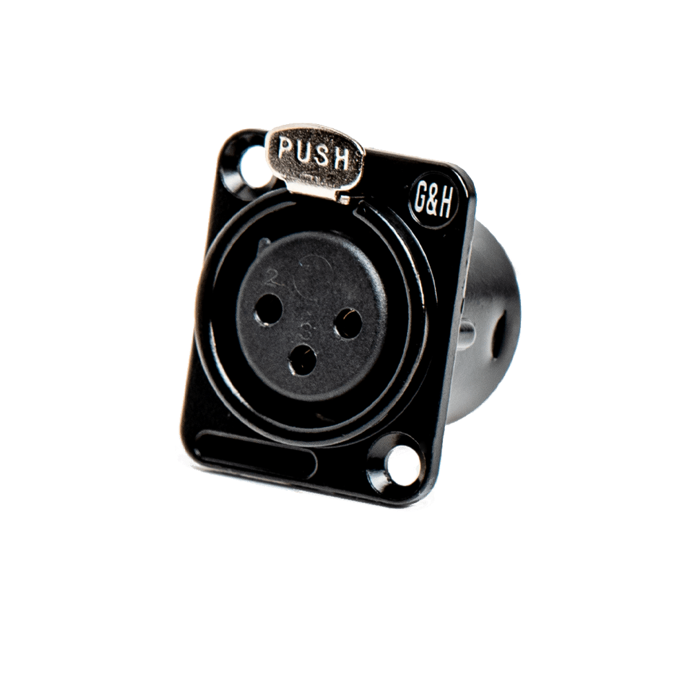 3Pin XLR Female Panel/Chassis Mount Connector Black/Tin AMX Audio