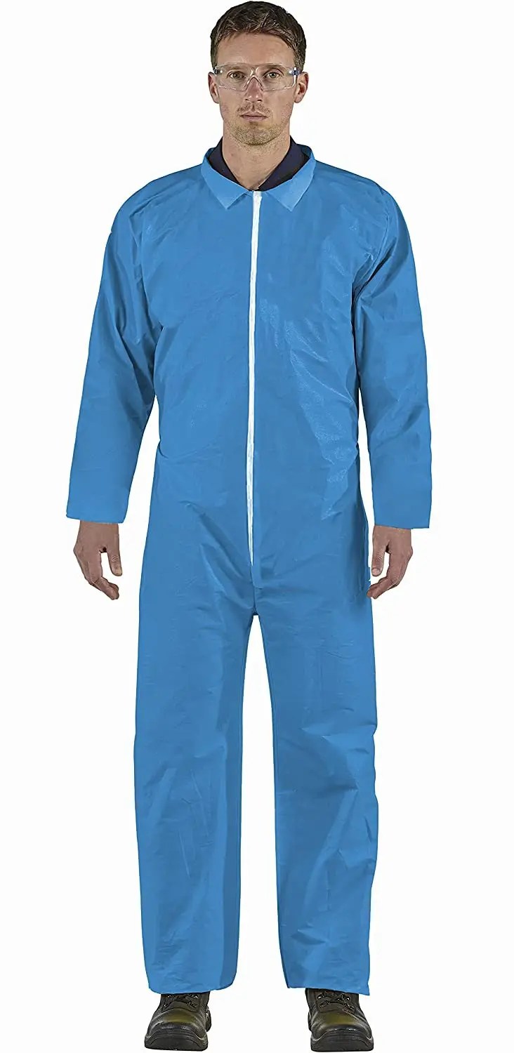 ‍Buy 1 Pack Sky Blue Disposable Coverall Durable Fabric