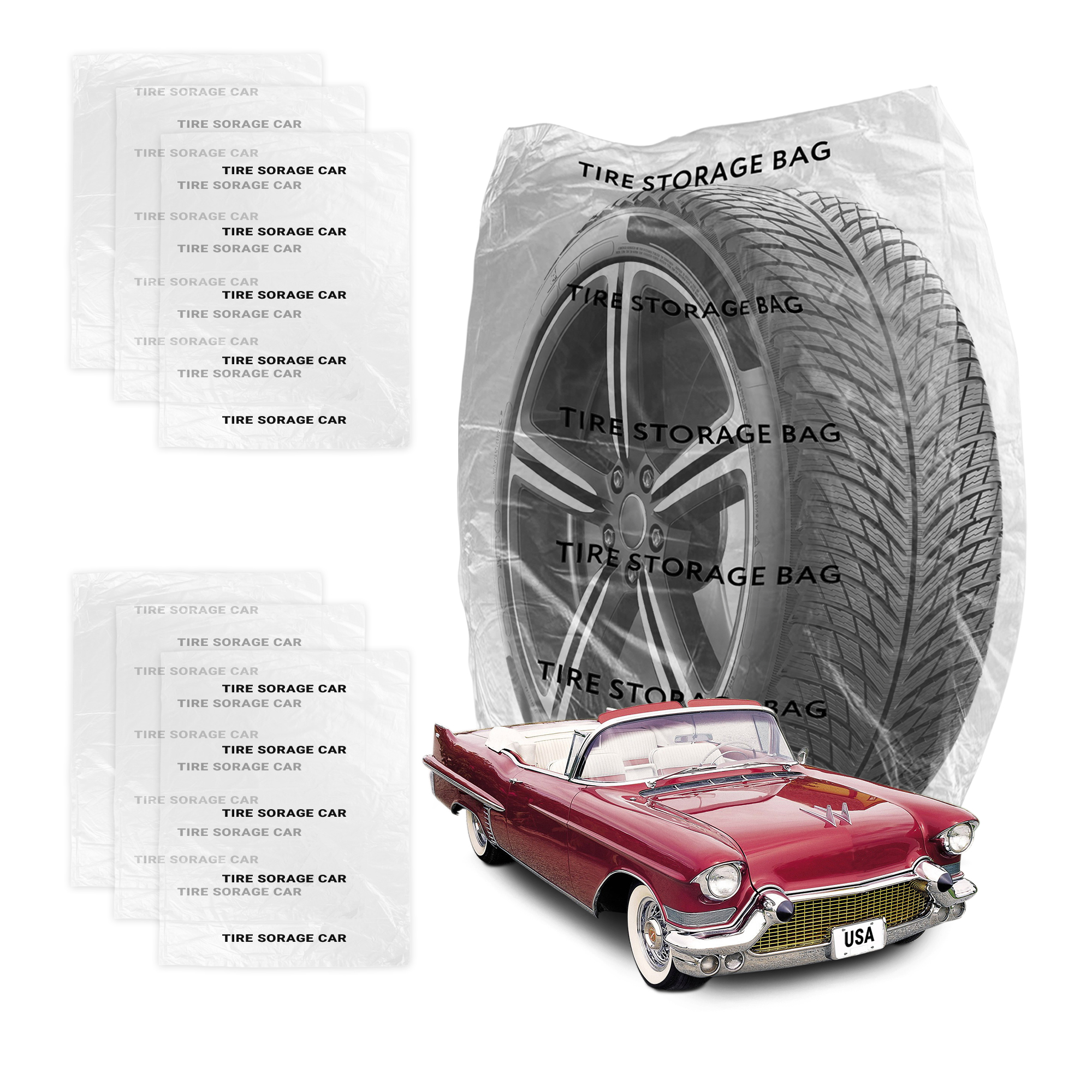 Buy Clear Tire Storage Bags 24" x 12" x 40" Tire Bags