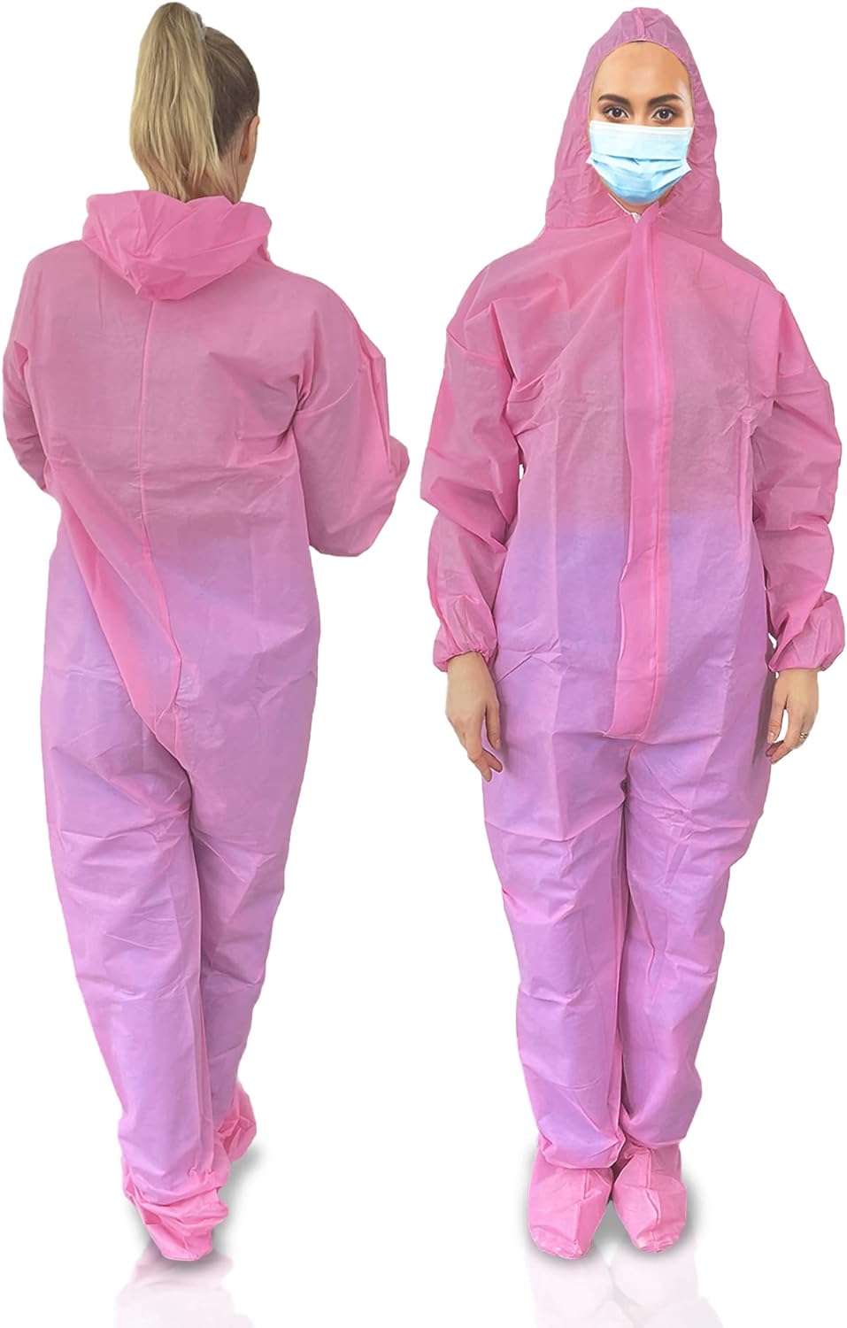 ‍Buy Pink Disposable Coveralls Large Durable SPP 45 gsm