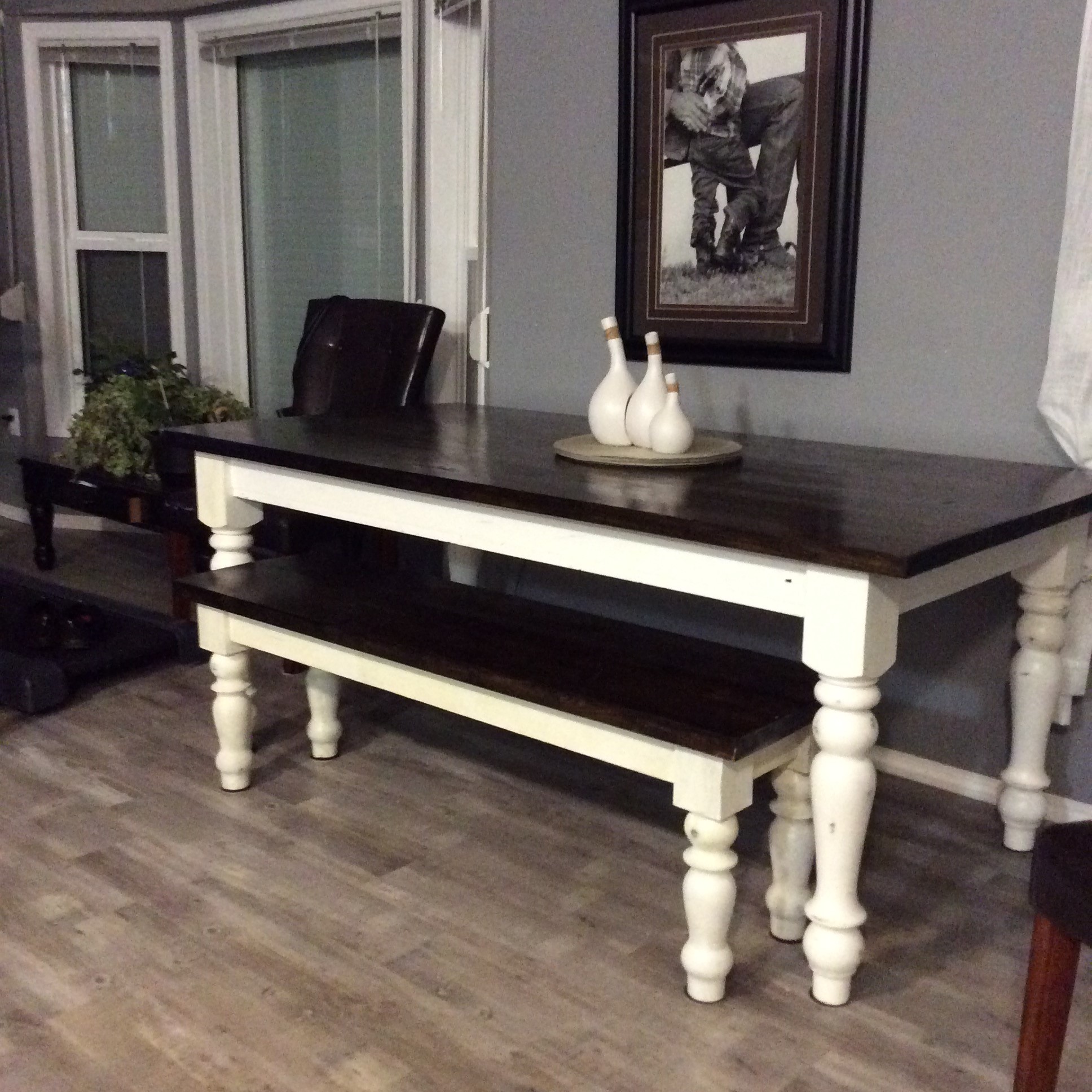 Farmhouse Table & Bench Ana White