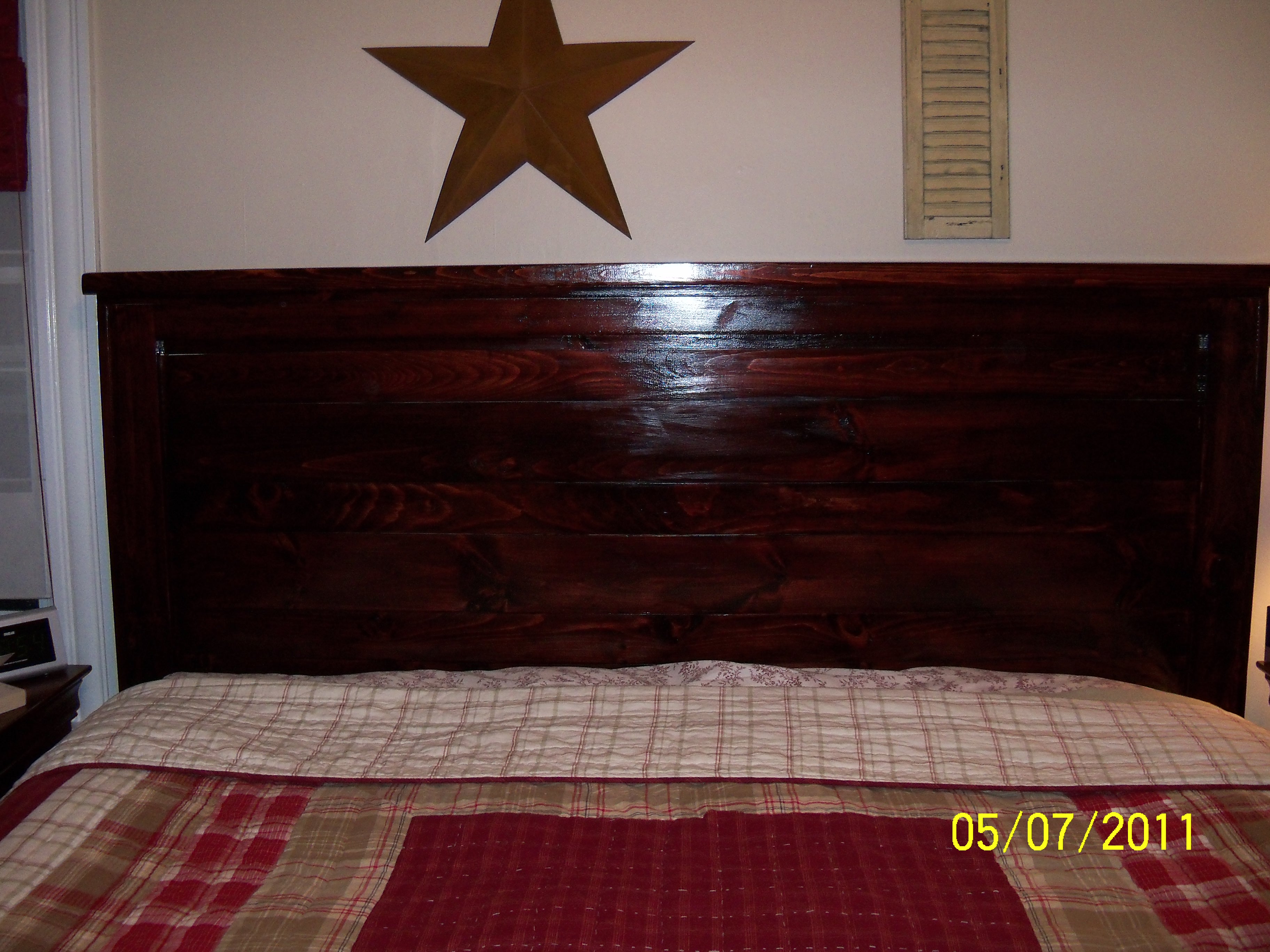 My first Project ReclaimedWood Look Headboard, King Size Ana White