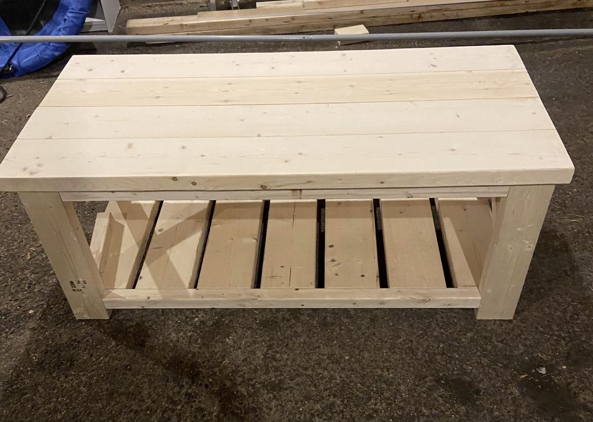 Farmhouse coffee table under 40 ( 65 dollars Canadian) Ana White