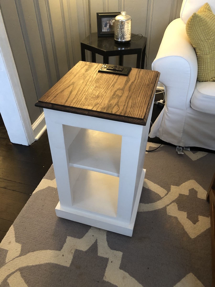 Bedside table with phone charger Ana White