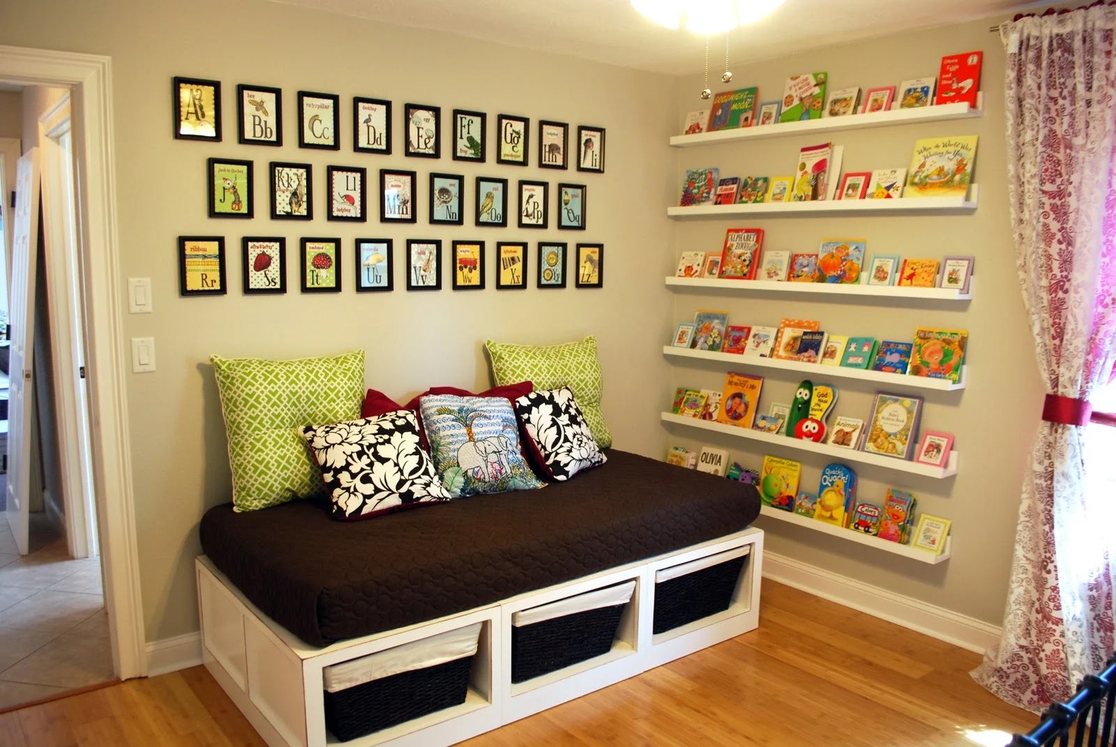 Ana White Nursery Room Book Shelves from 10 Ledge Plan DIY Projects