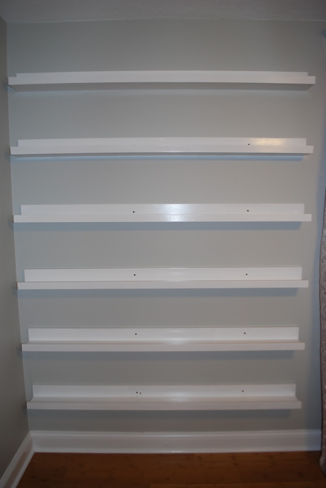 Ana White Nursery Room Book Shelves from 10 Ledge Plan DIY Projects