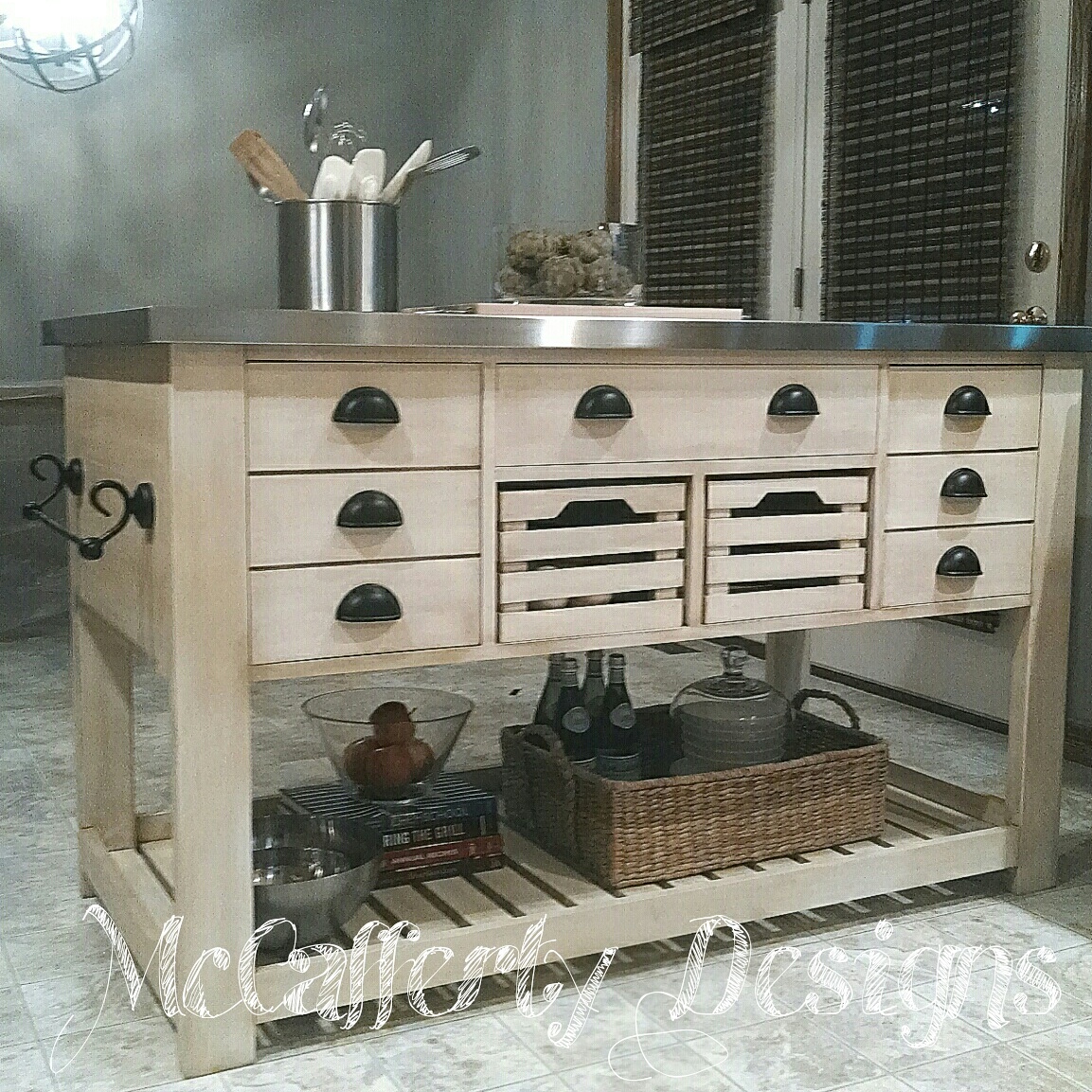 Stainless Kitchen Island, Custom Built Ana White