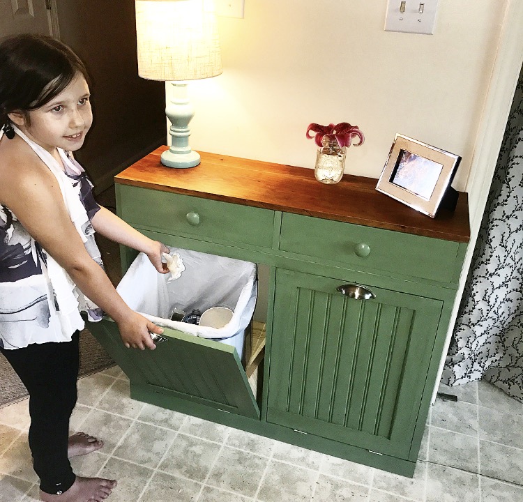 Ana White Double trash bin with drawers DIY Projects