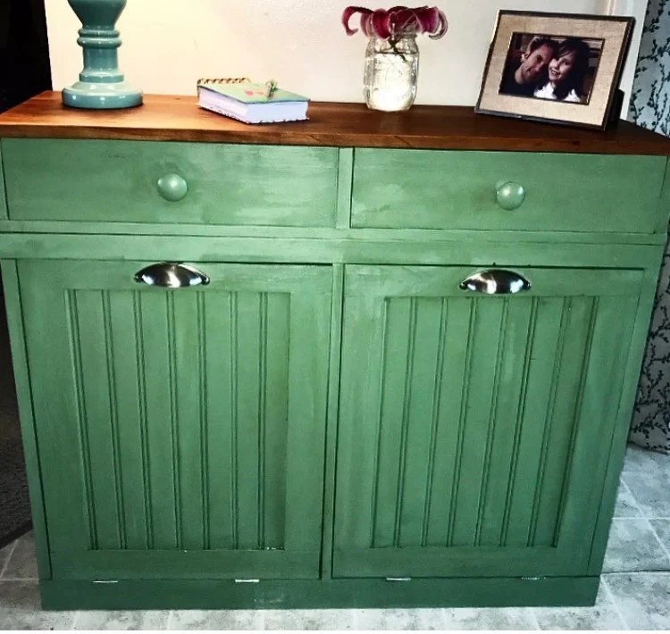 Ana White Double trash bin with drawers DIY Projects