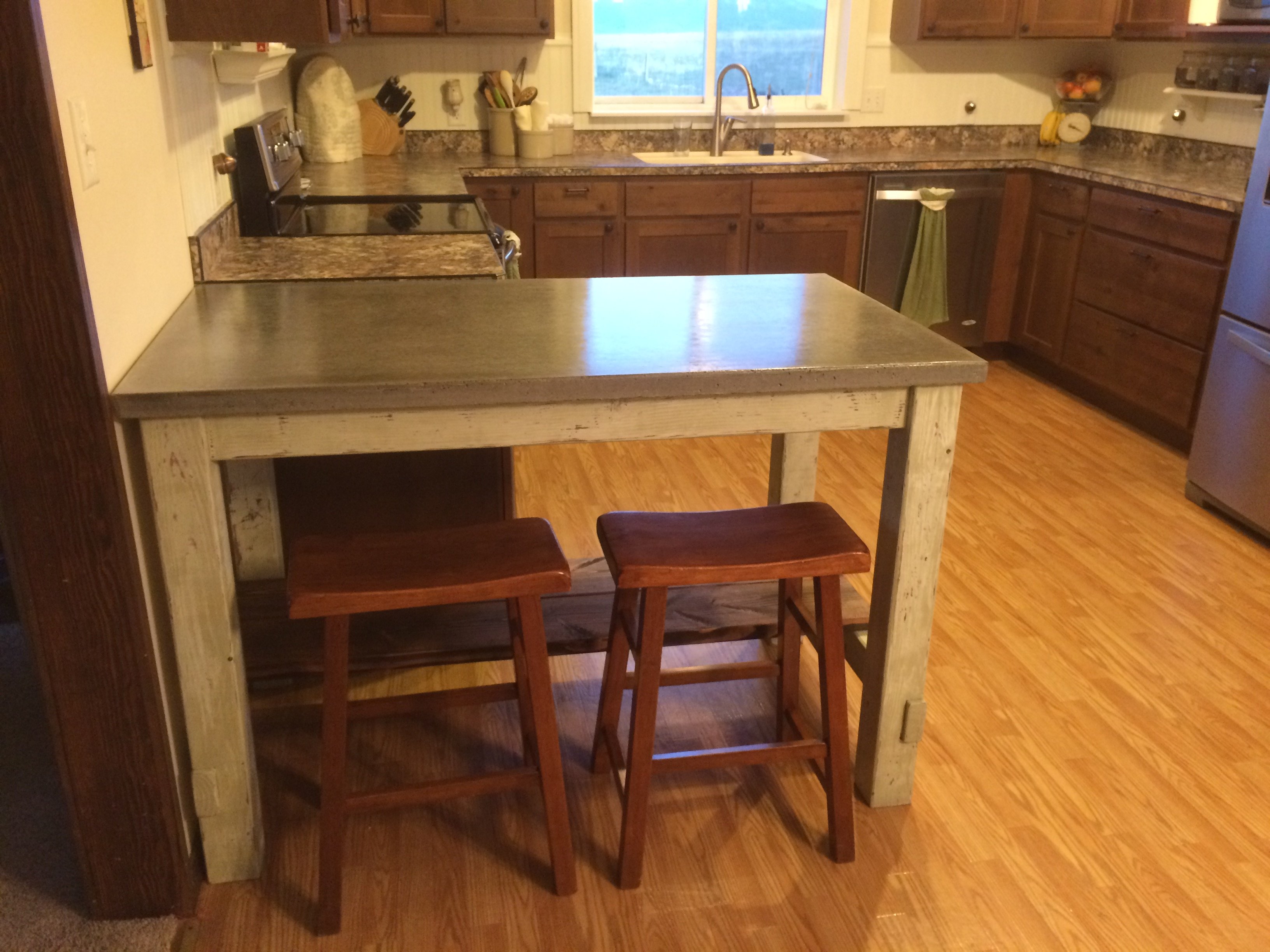 Kitchen Island with Concrete Countertop Ana White