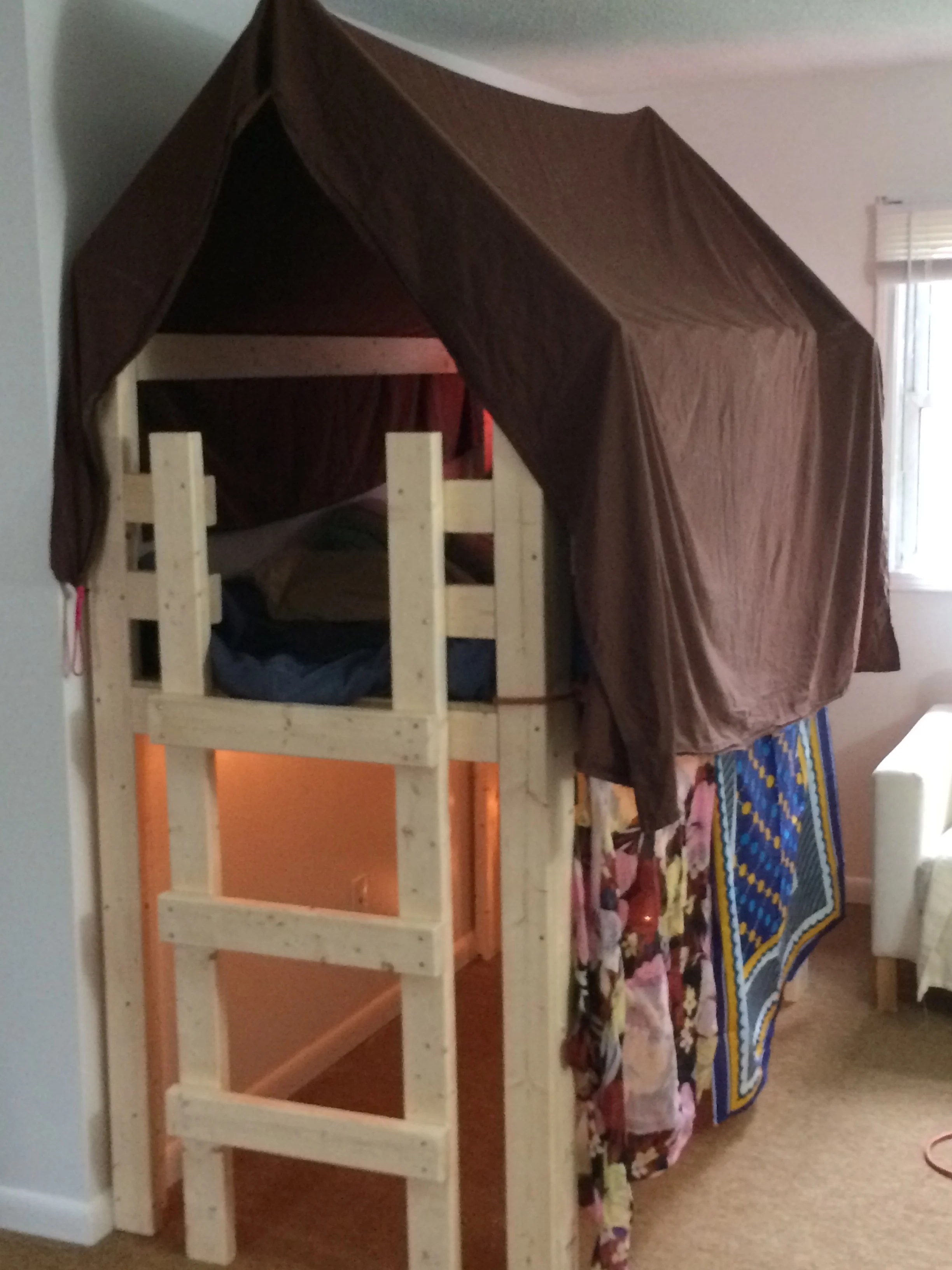 Ana White Over Bed Indoor Playhouse (loft) DIY Projects