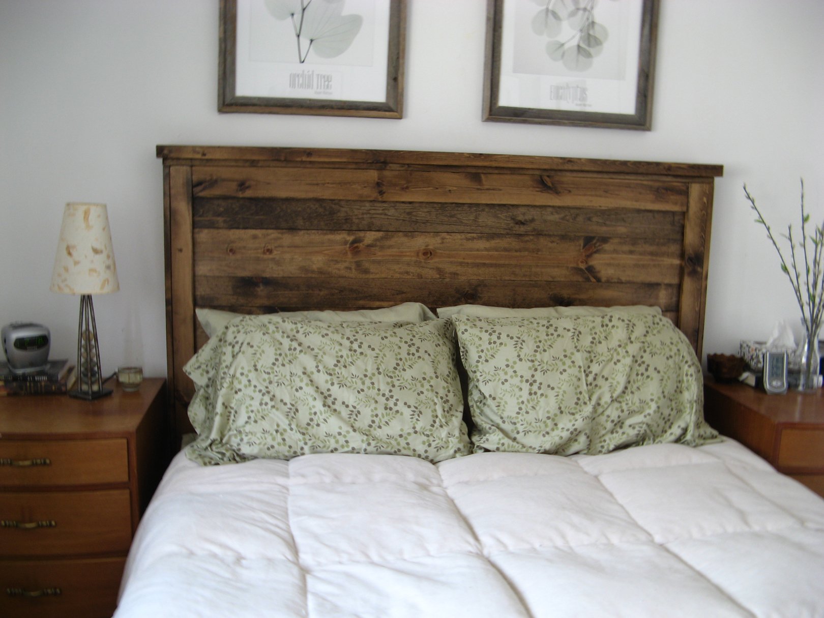 First Project reclaimed wood look Queen headboard! Ana White