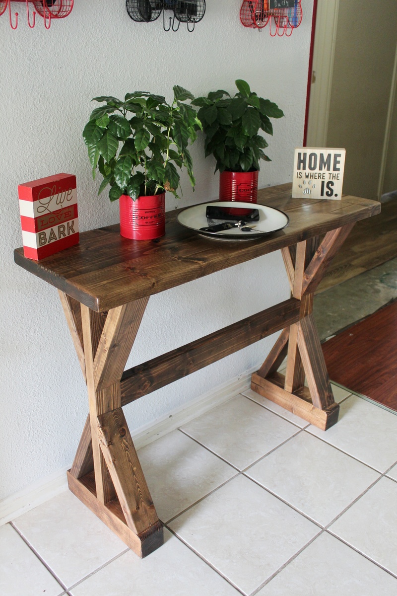 Ana White Rustic XConsole Table DIY Projects