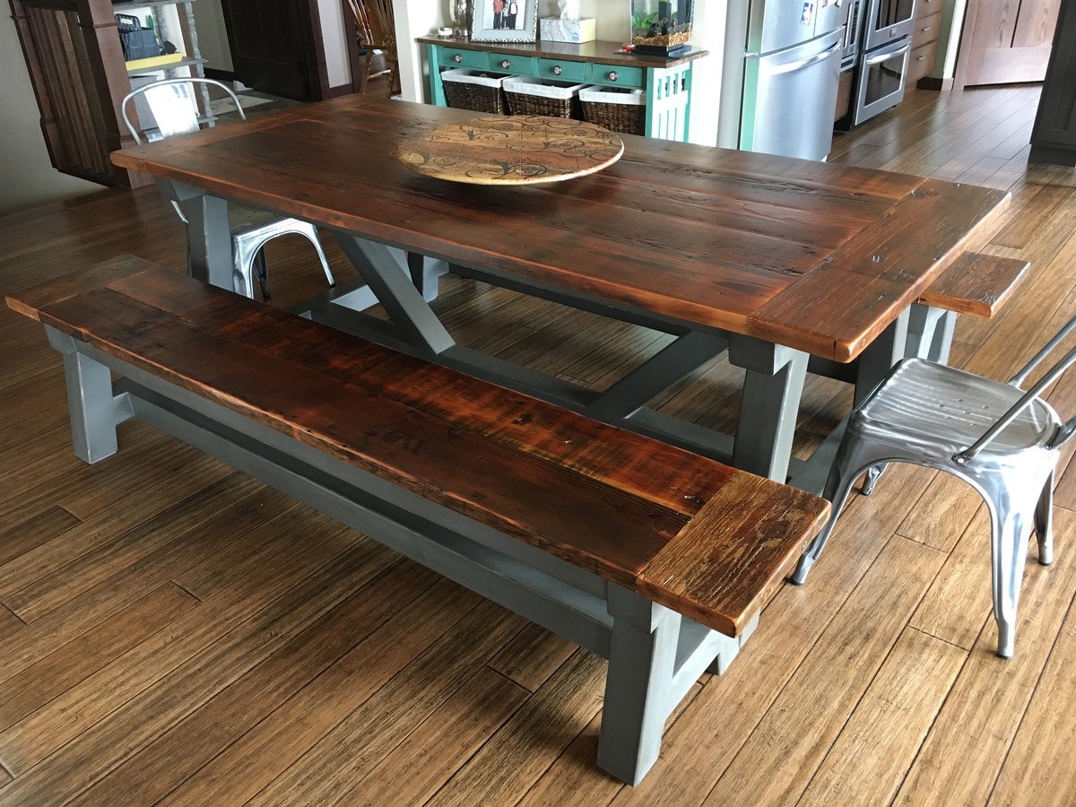 Dining Room Table and Benches Ana White