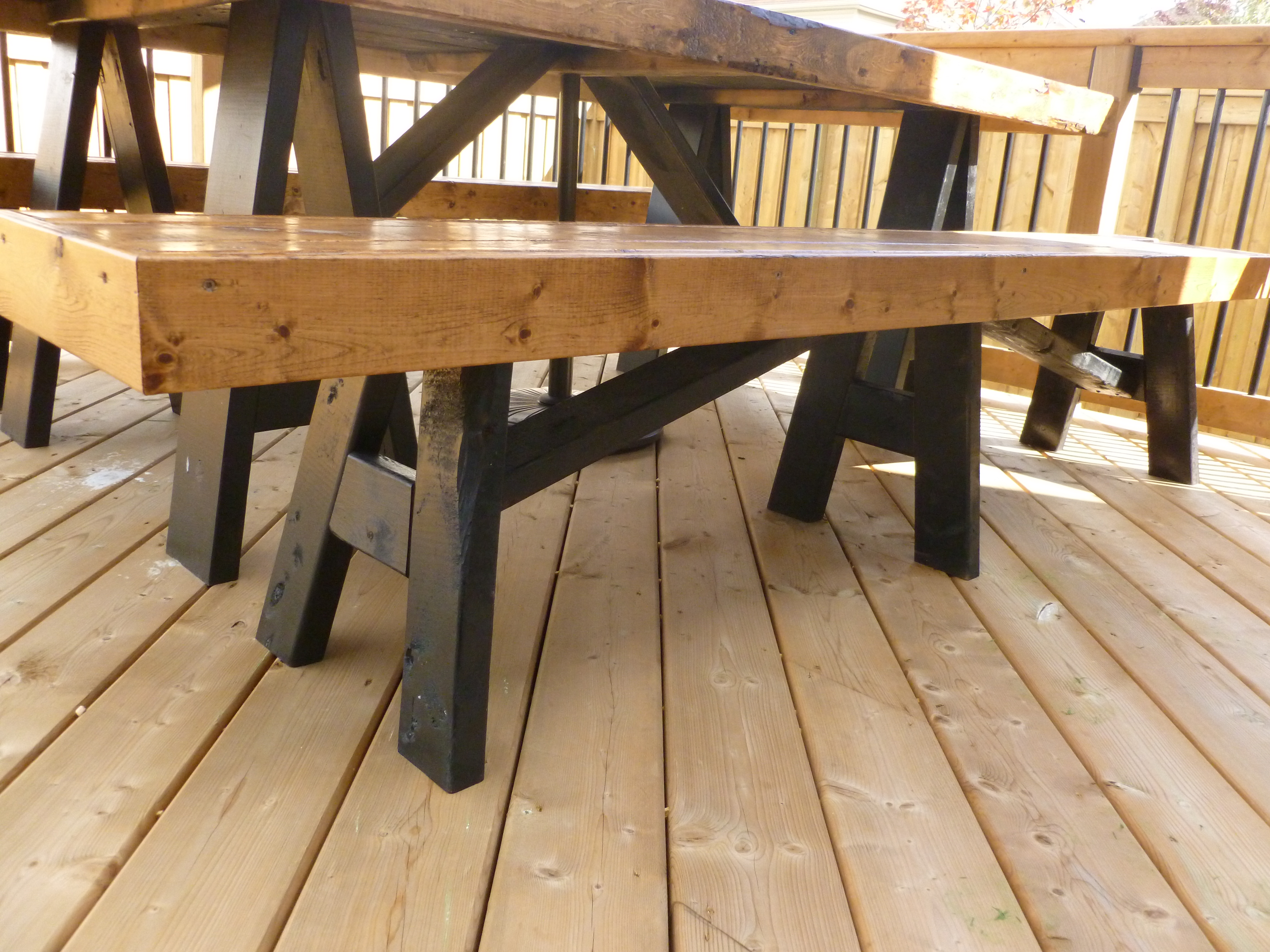 Lovely Outdoor Dinner Table and Benches Ana White