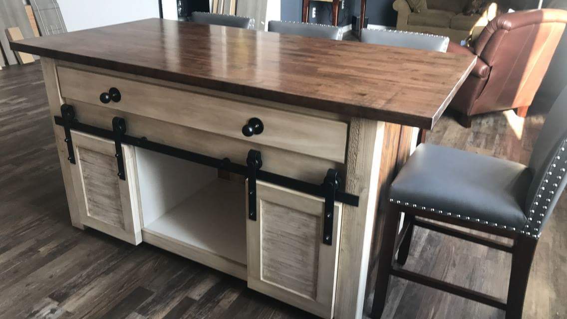 Ana White Kitchen Island with Butcher Block and Reclaimed Wood DIY