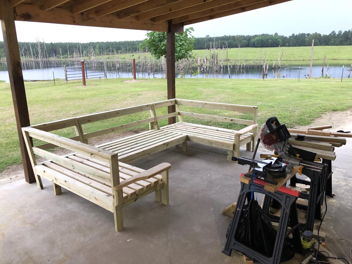 Angled Back Outdoor Sectional Ana White