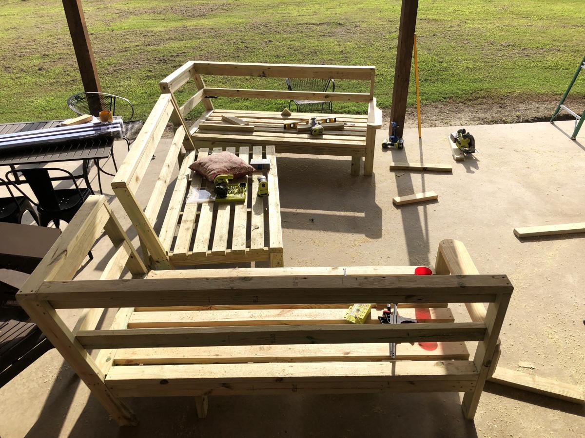 Angled Back Outdoor Sectional Ana White