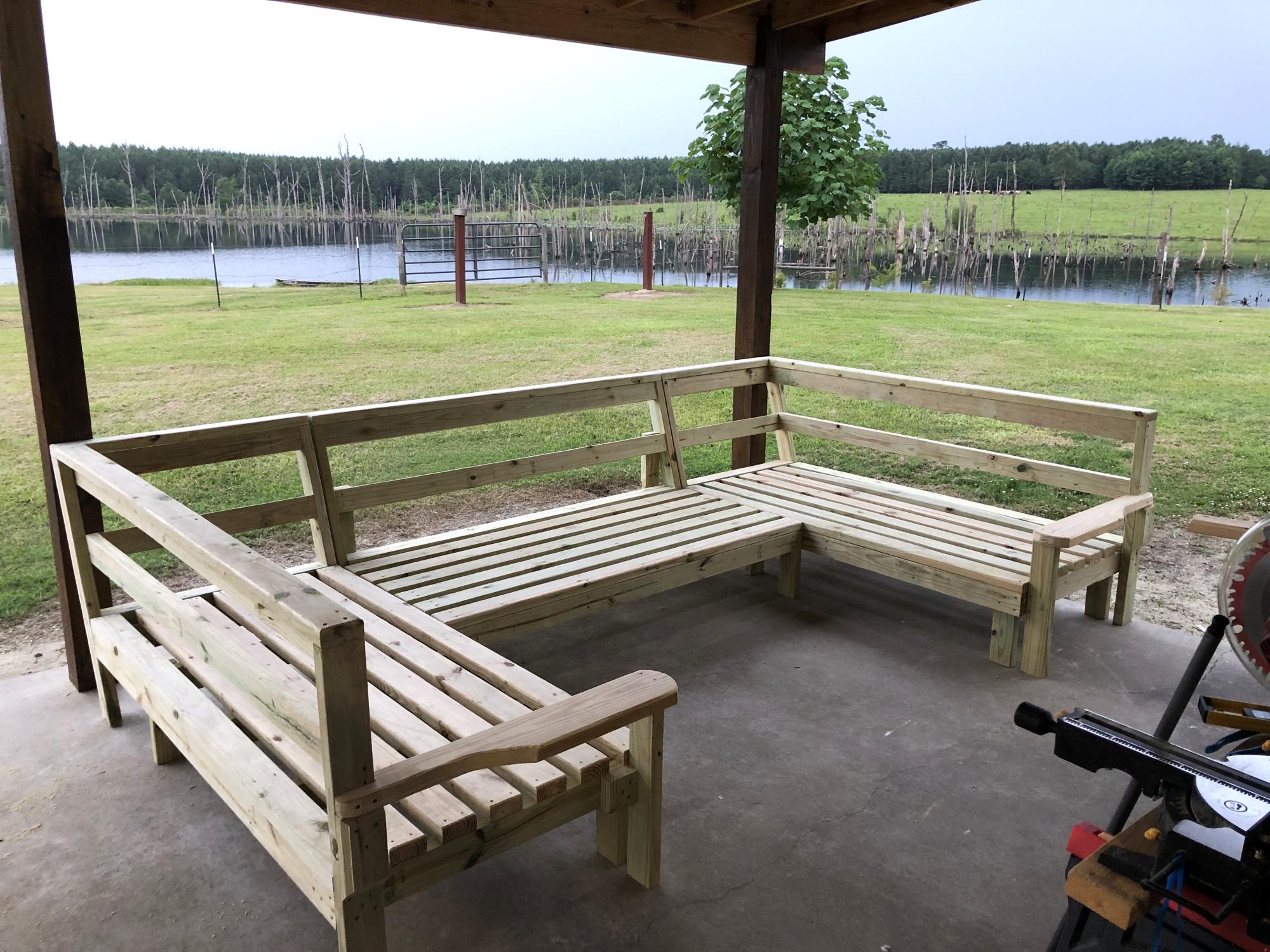 Angled Back Outdoor Sectional Ana White