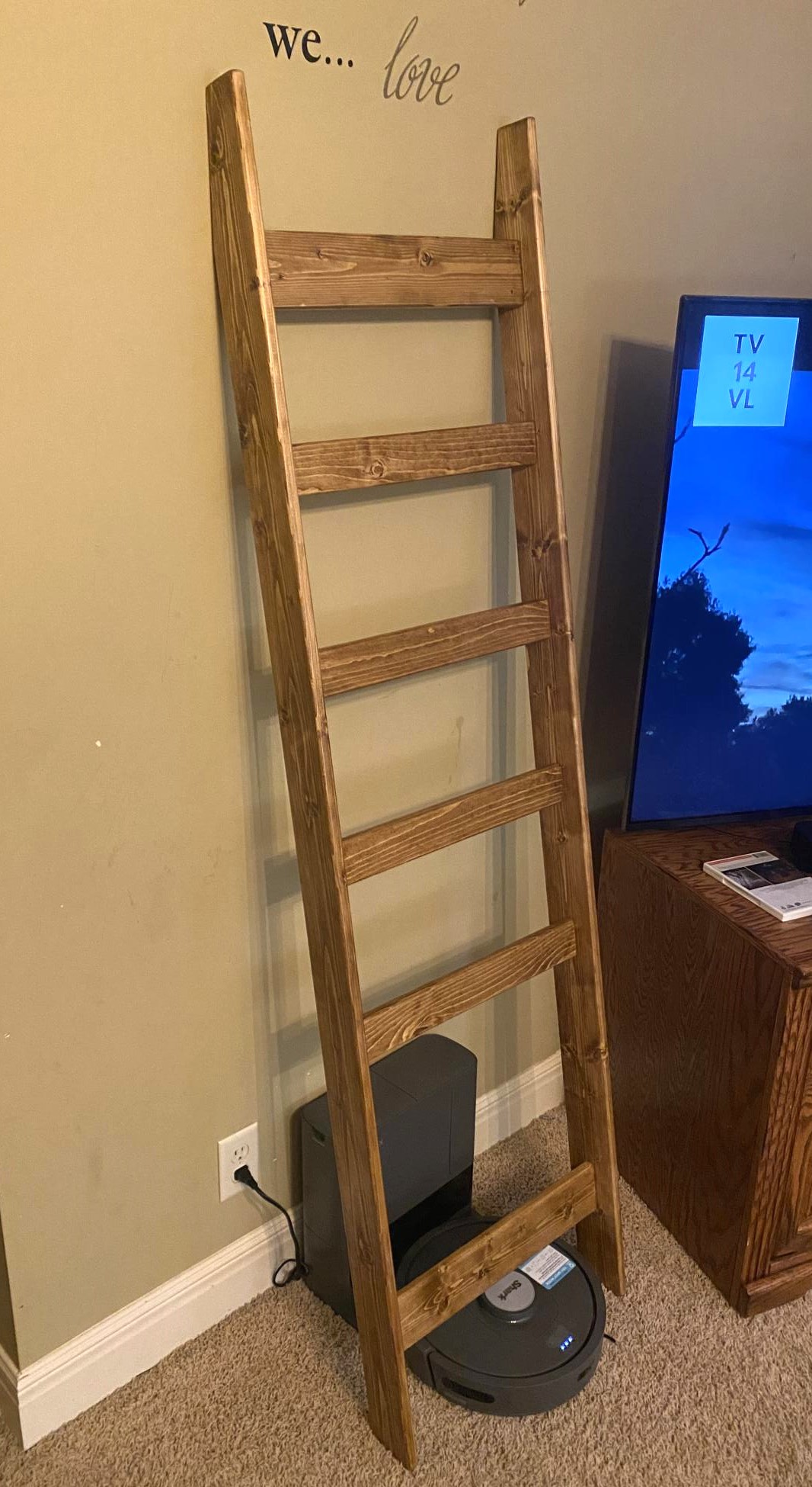 Ladder blanket rack Ana White