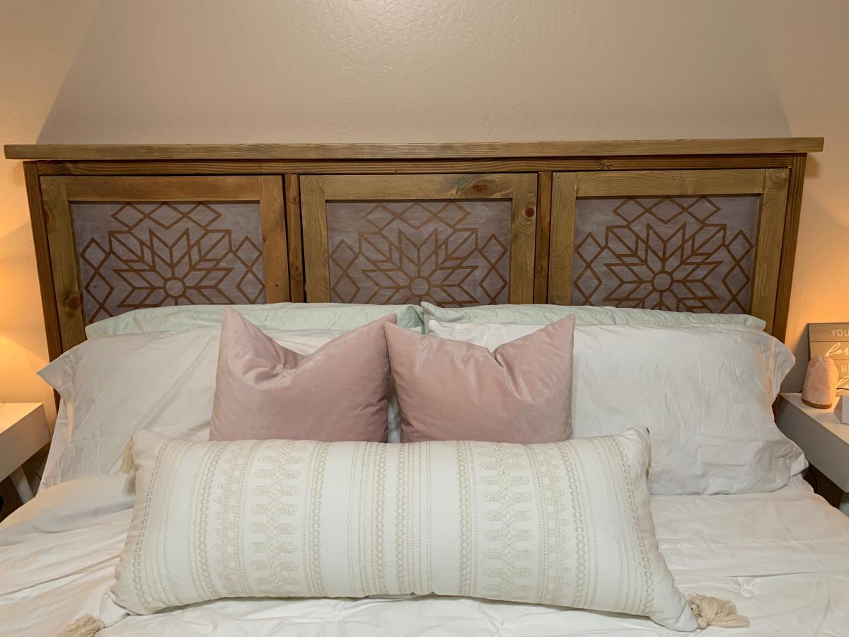 Stenciled Fold Down Headboard Ana White