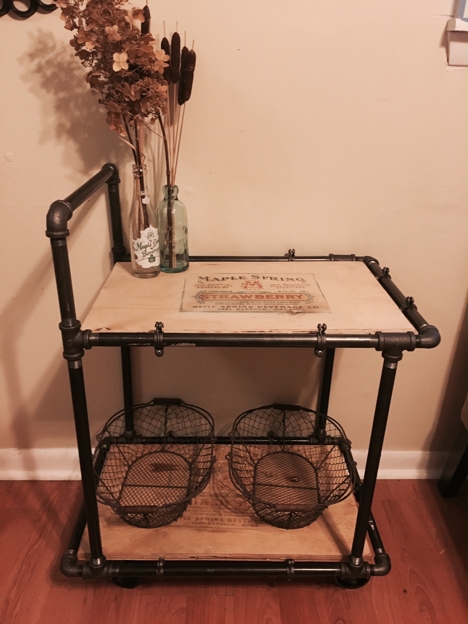 Ana White Industrial clean up cart pipe and wood DIY Projects