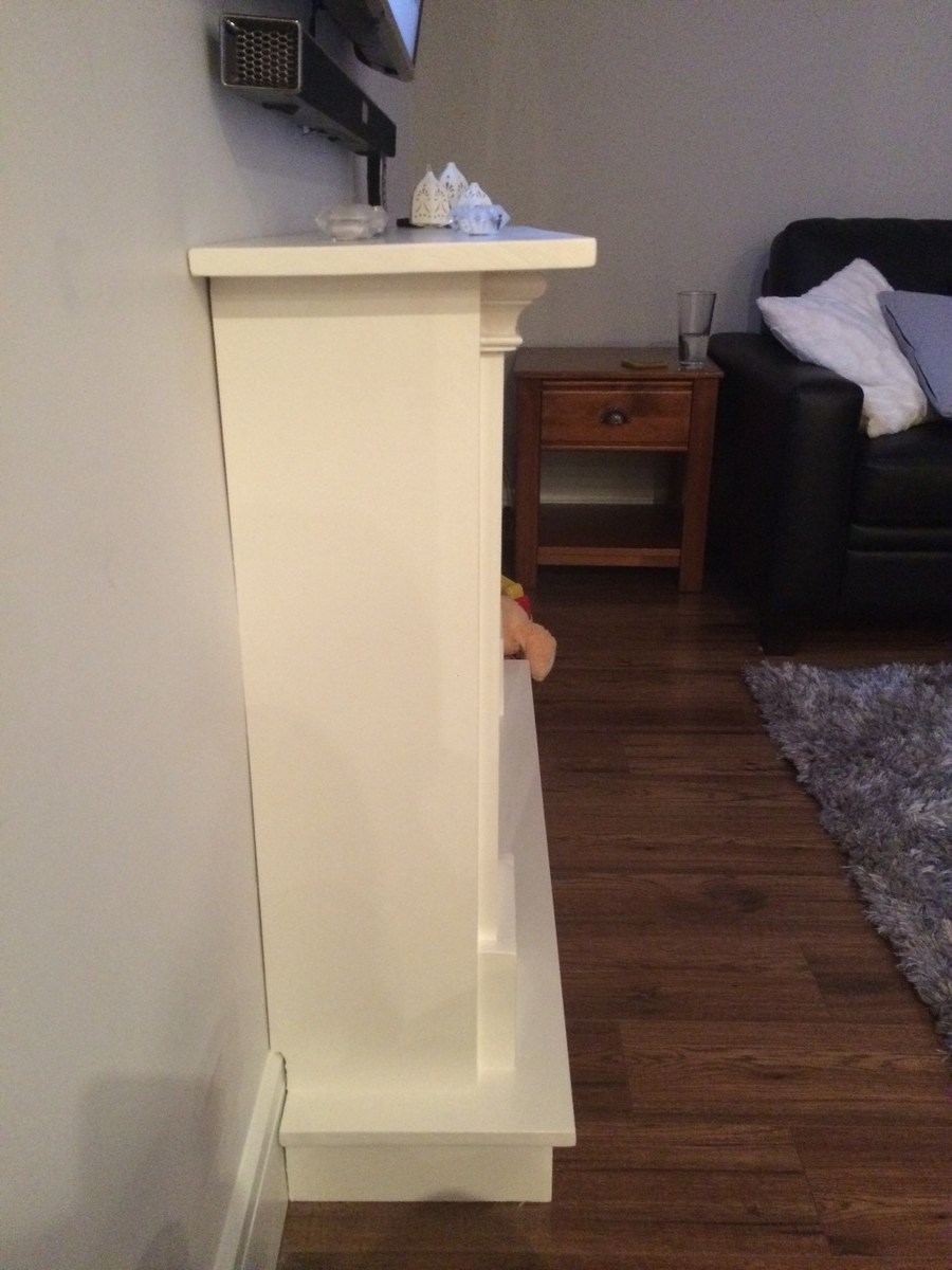 Ana White electric fireplace surround and mantel DIY Projects