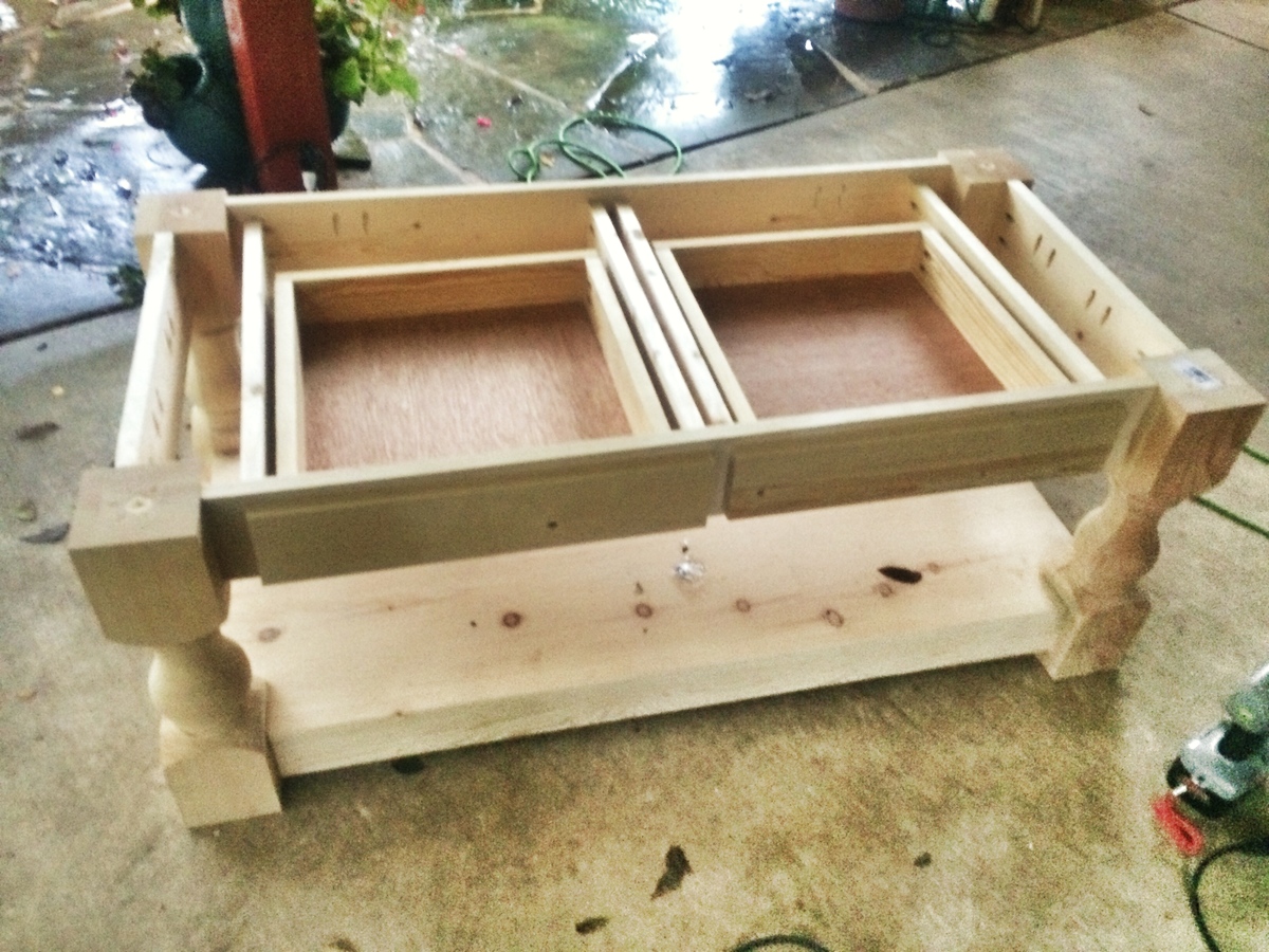 Ana White Farmhouse coffee table DIY Projects