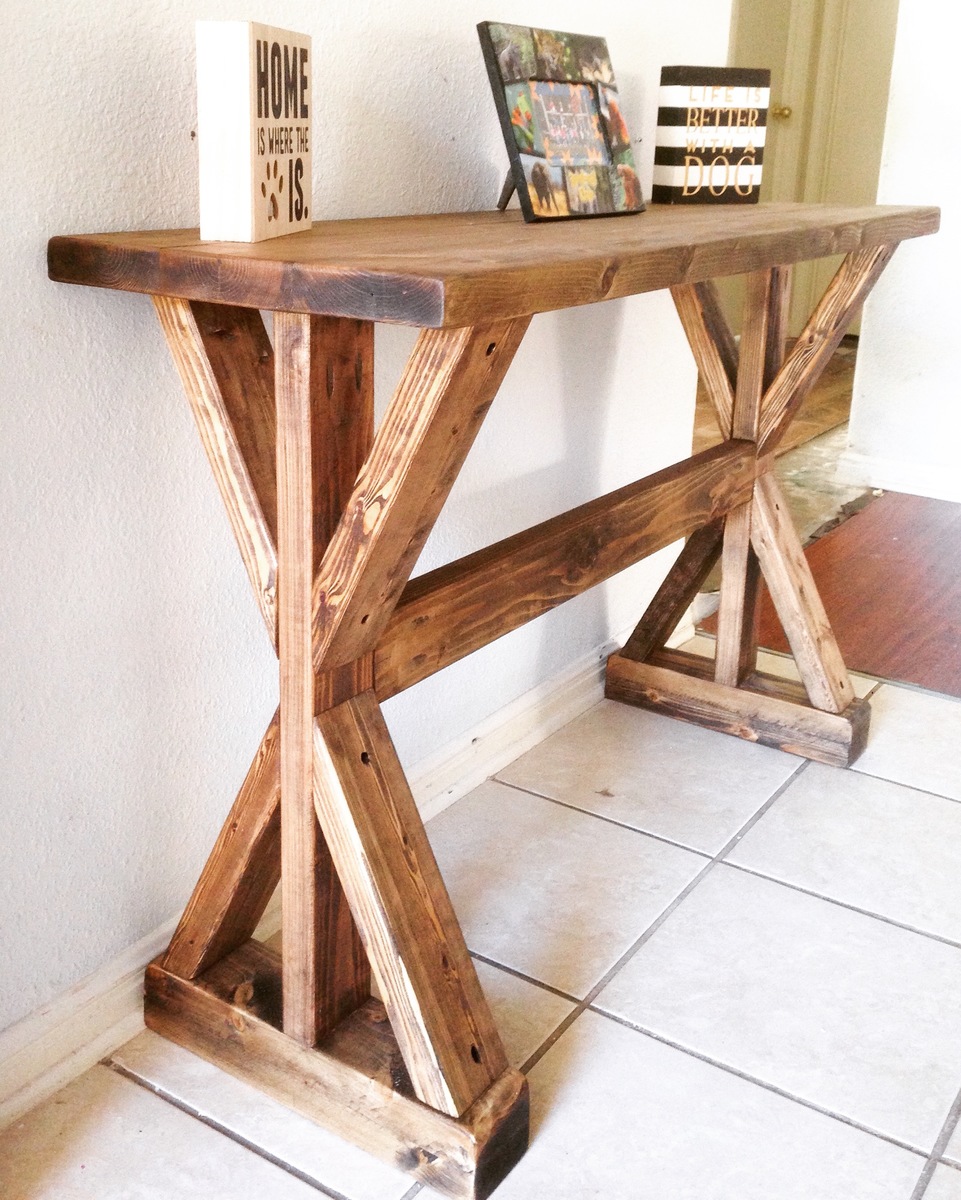Ana White Rustic XEntryway Table DIY Projects