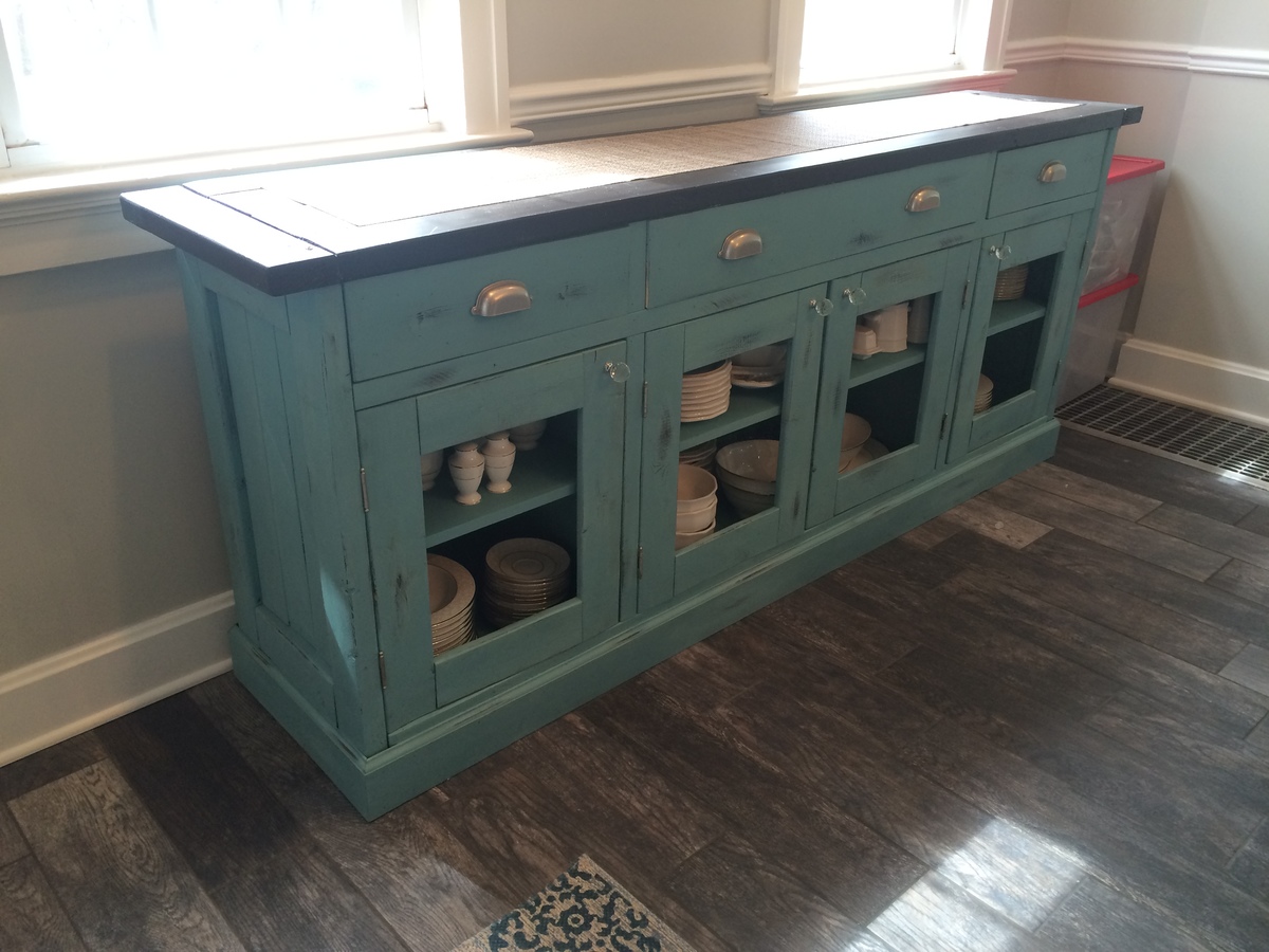 Planked wood sideboard Ana White