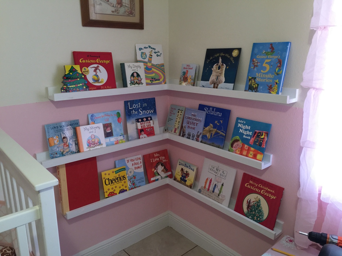 Corner nursery book shelves Ana White