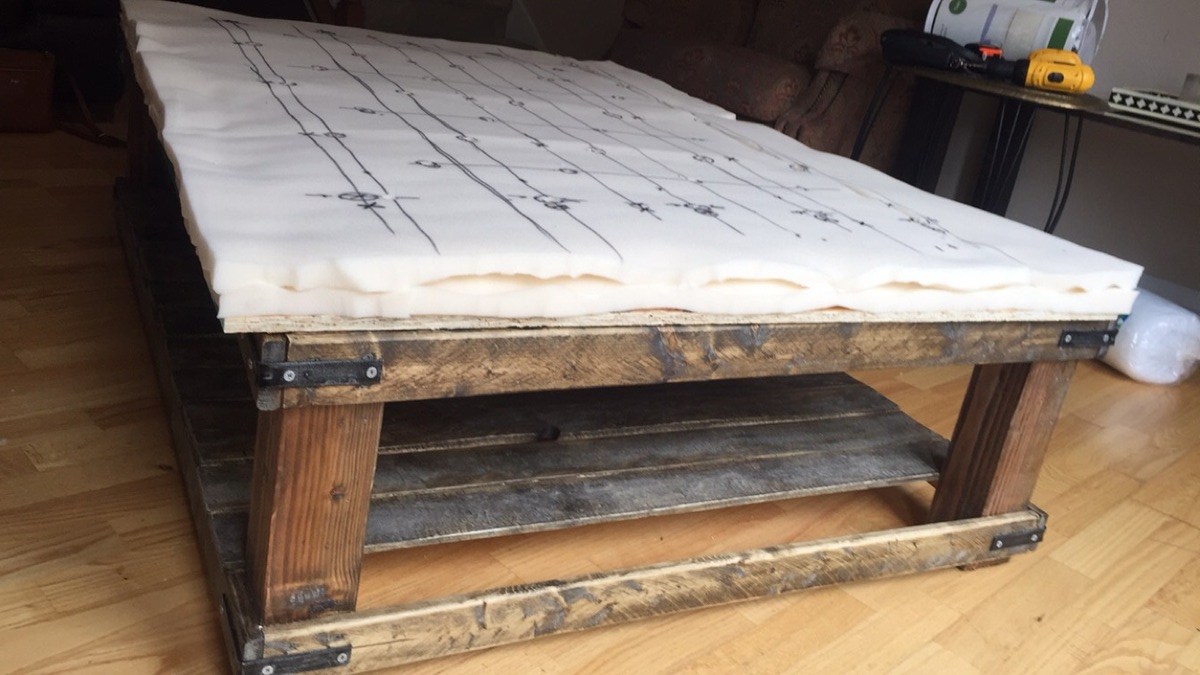 Ana White Oversized Tufted Ottoman DIY Projects