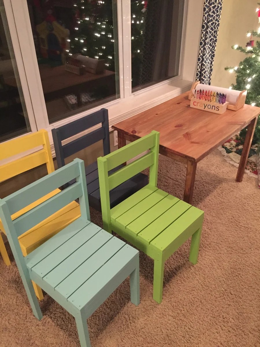 Clara Table and 4 dollar stackable chairs Ana White
