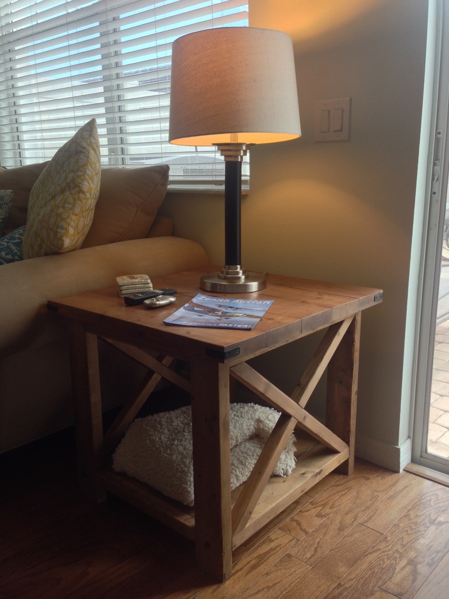 rustic X End table Ana White