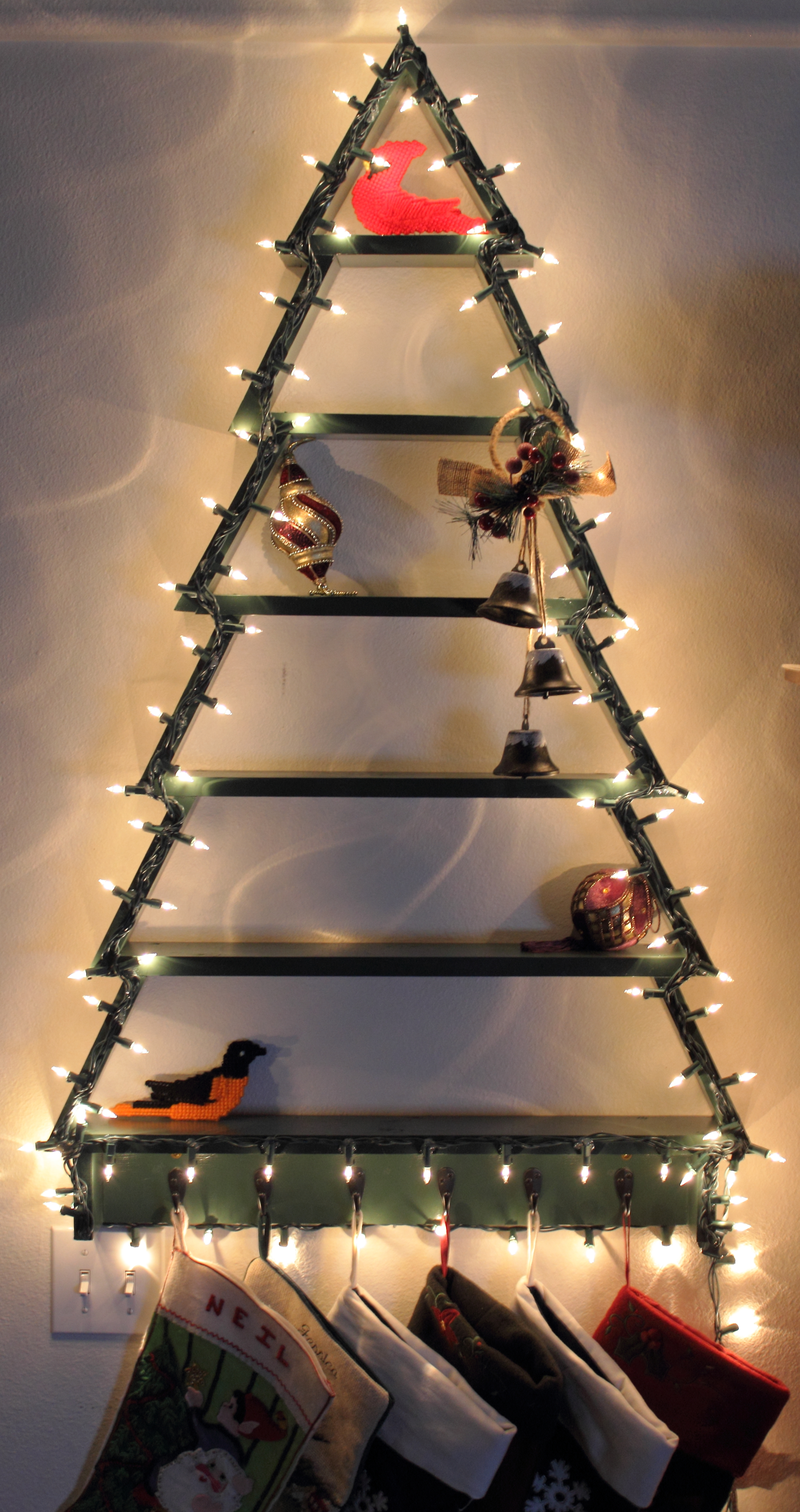 Christmas Tree Shelf with Lights Ana White