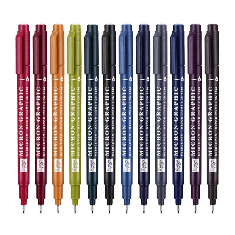 Micron Graphic Rich Deep Tone Pens Set of 12 Ana Bean Paper Co.