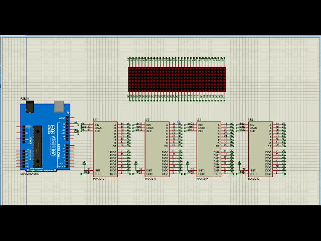 Belajar Arduino, Simulasi Dot Matrix 8x8 Max7219