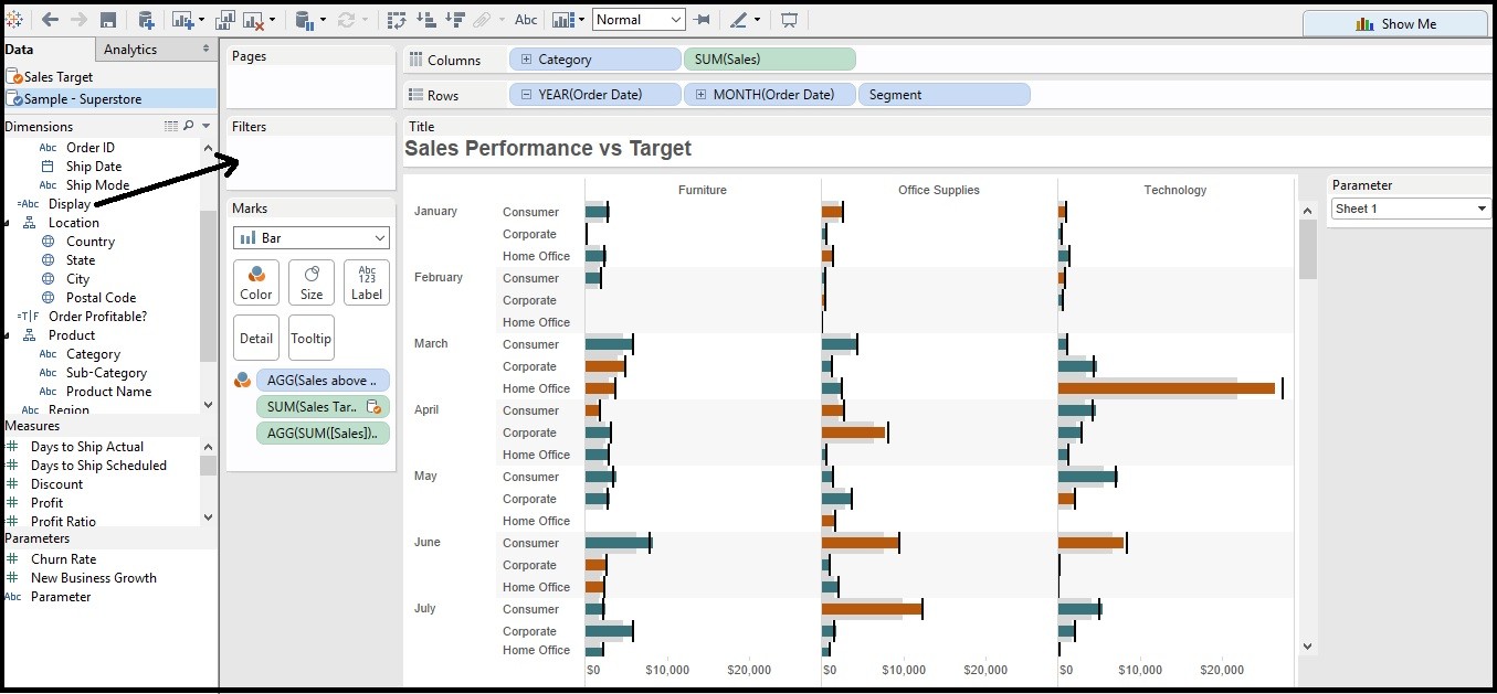 How to make Toggle Switch for Worksheets in Tableau Analytics Tuts