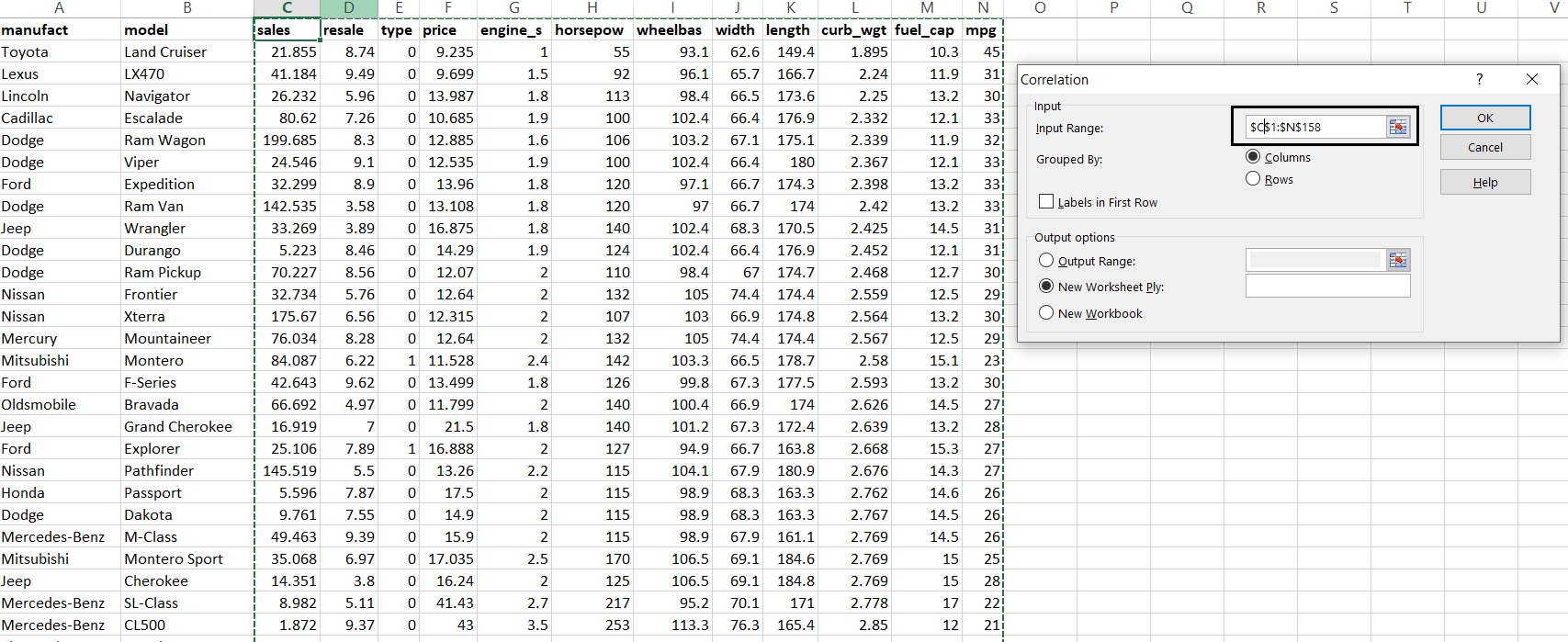 Correlation matrix in Excel, Python and R Analytics Tuts