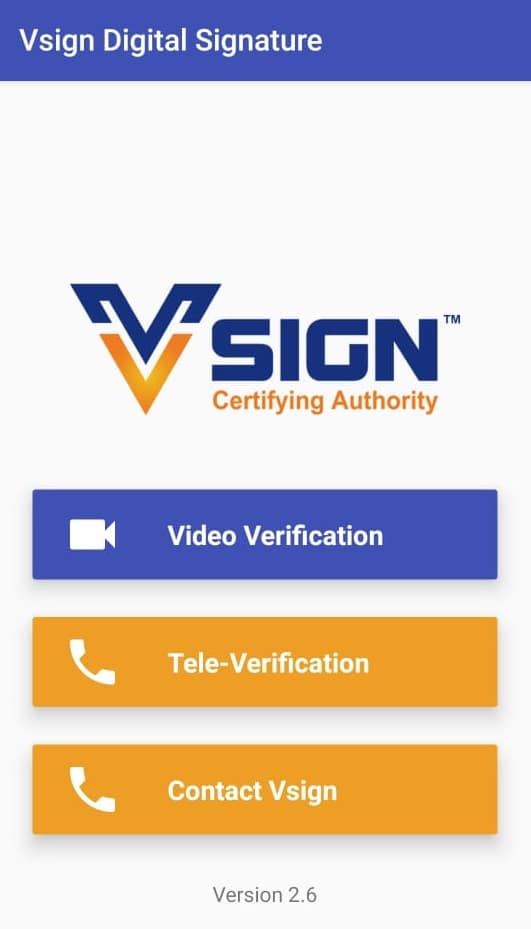 Class 3 DSC Verification Process for VSign