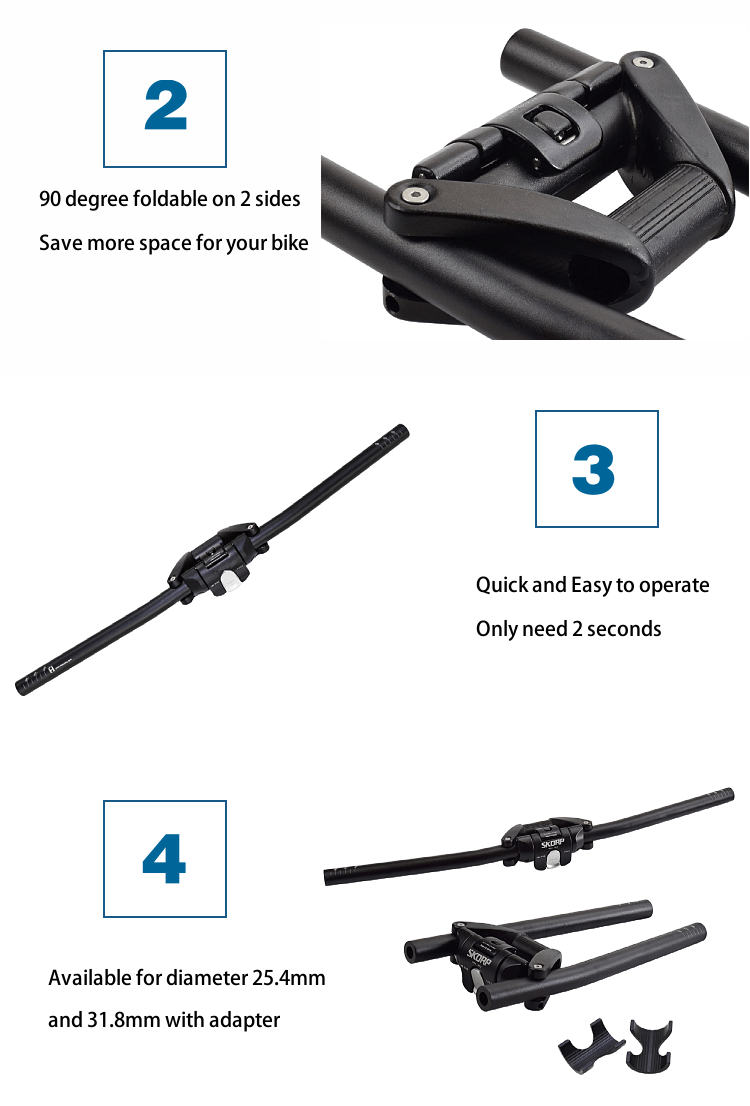 Quick Release Folding Adjustable MTB Handlebar
