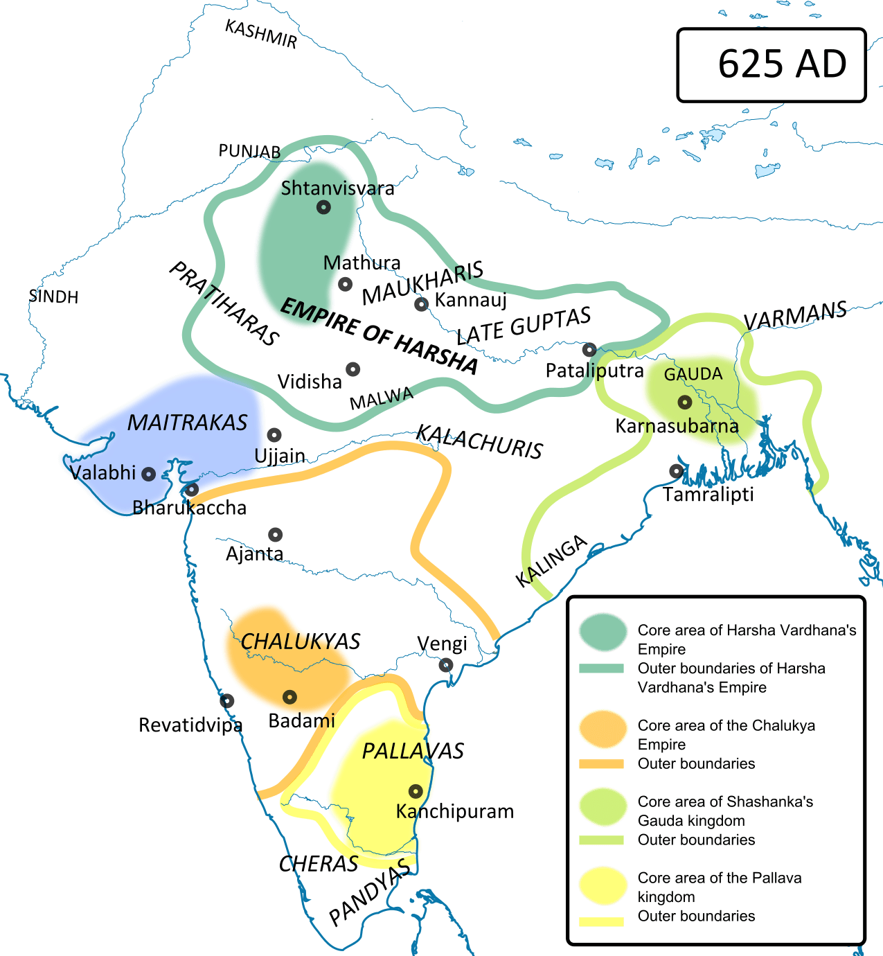 Ancient India in 625 CE (Illustration) World History Encyclopedia