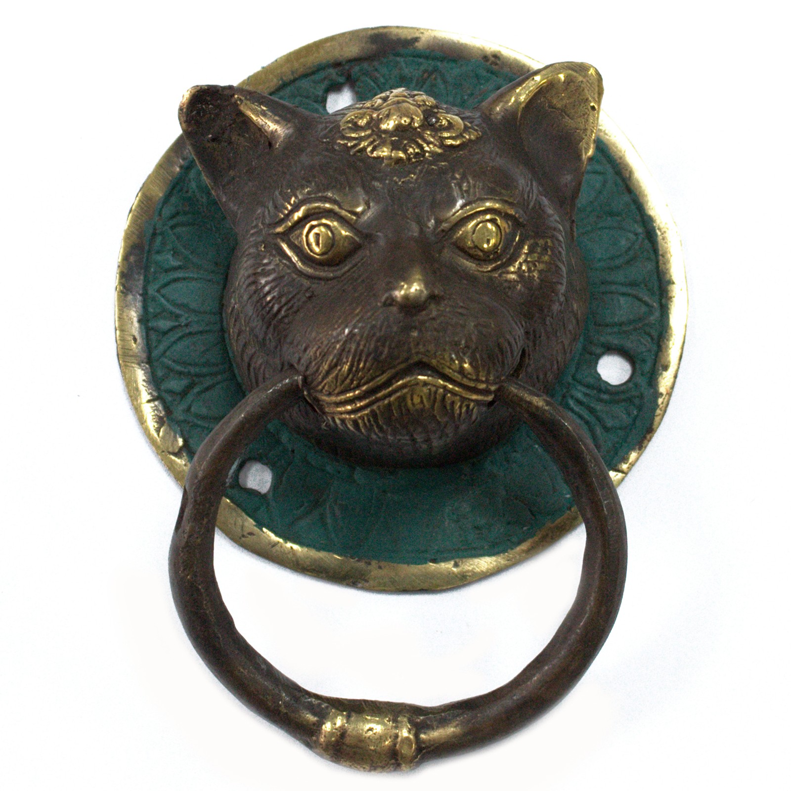 Wholesale Brass Door Knocker Cats Head Ancient Wisdom Giftware Supplier