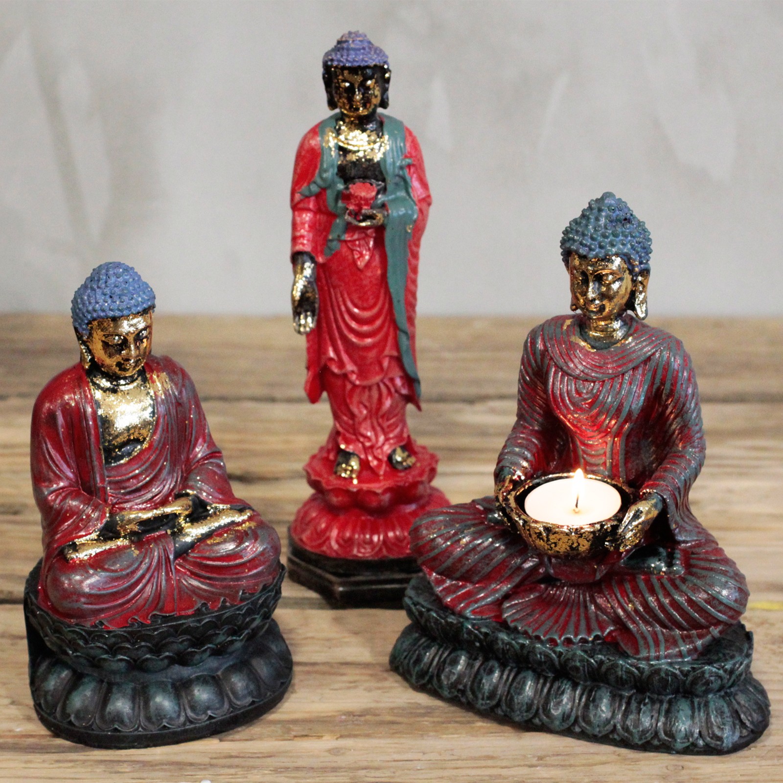 Wholesale Antique Buddha Devotee Candle Holder Ancient Wisdom