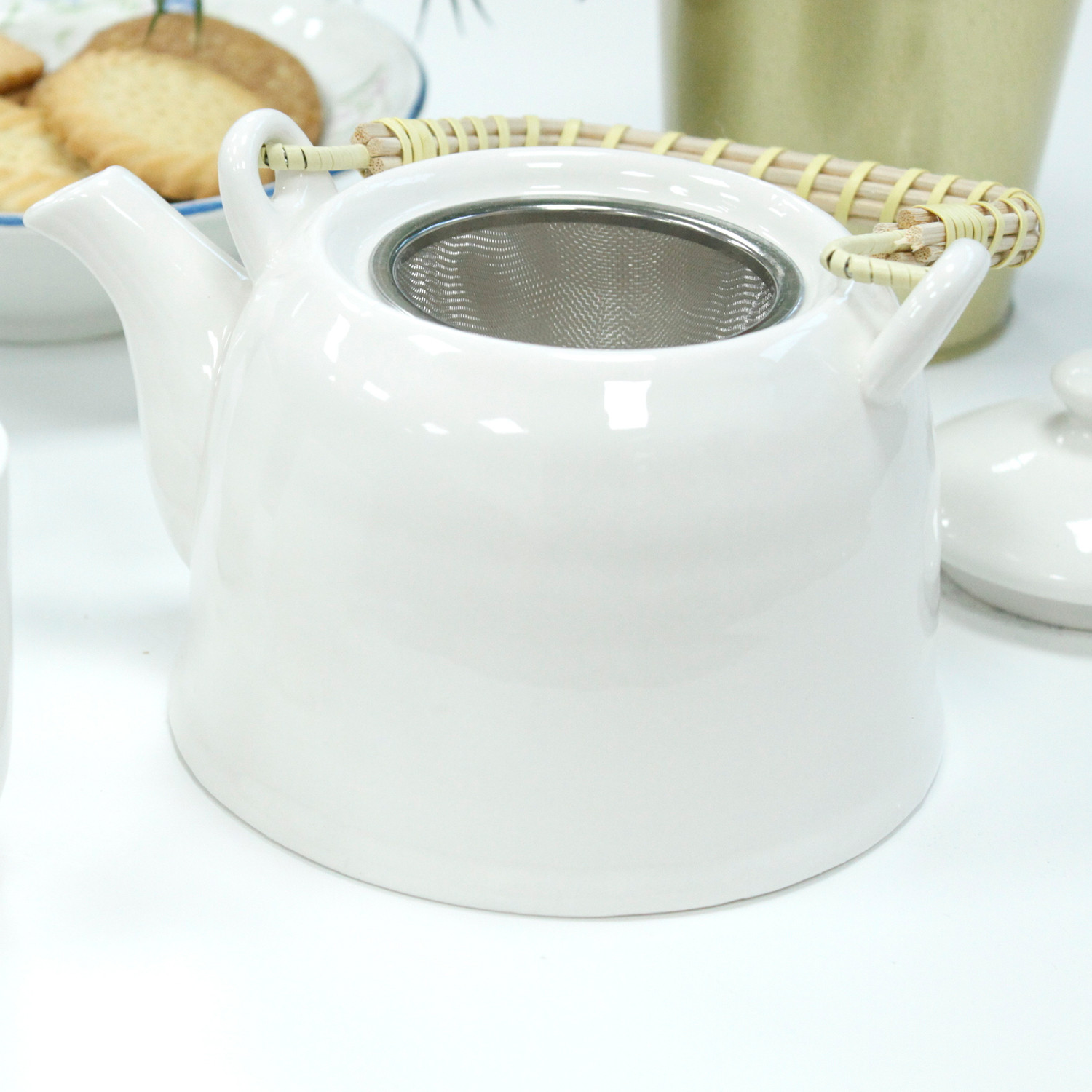 Wholesale Herbal Teapot Set Classic White Ancient Wisdom Giftware