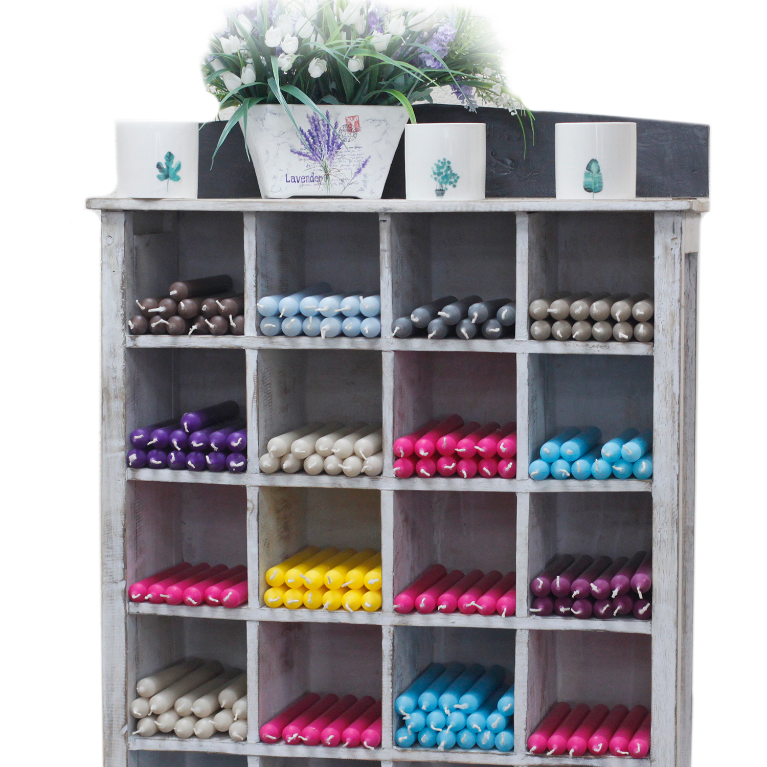 Wholesale Dinner Candle Display Stand Whitewash Ancient Wisdom