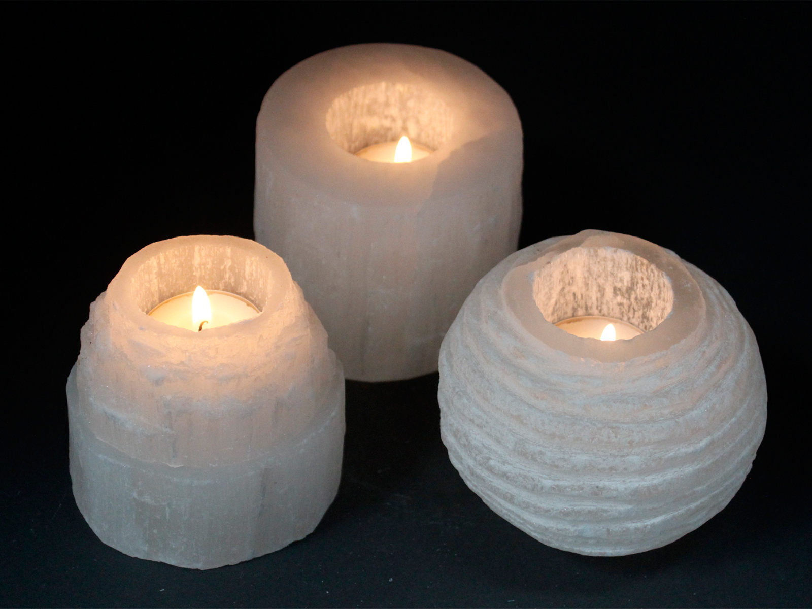 Wholesale Selenite Cylinder Candle Holder 8 cm Ancient Wisdom