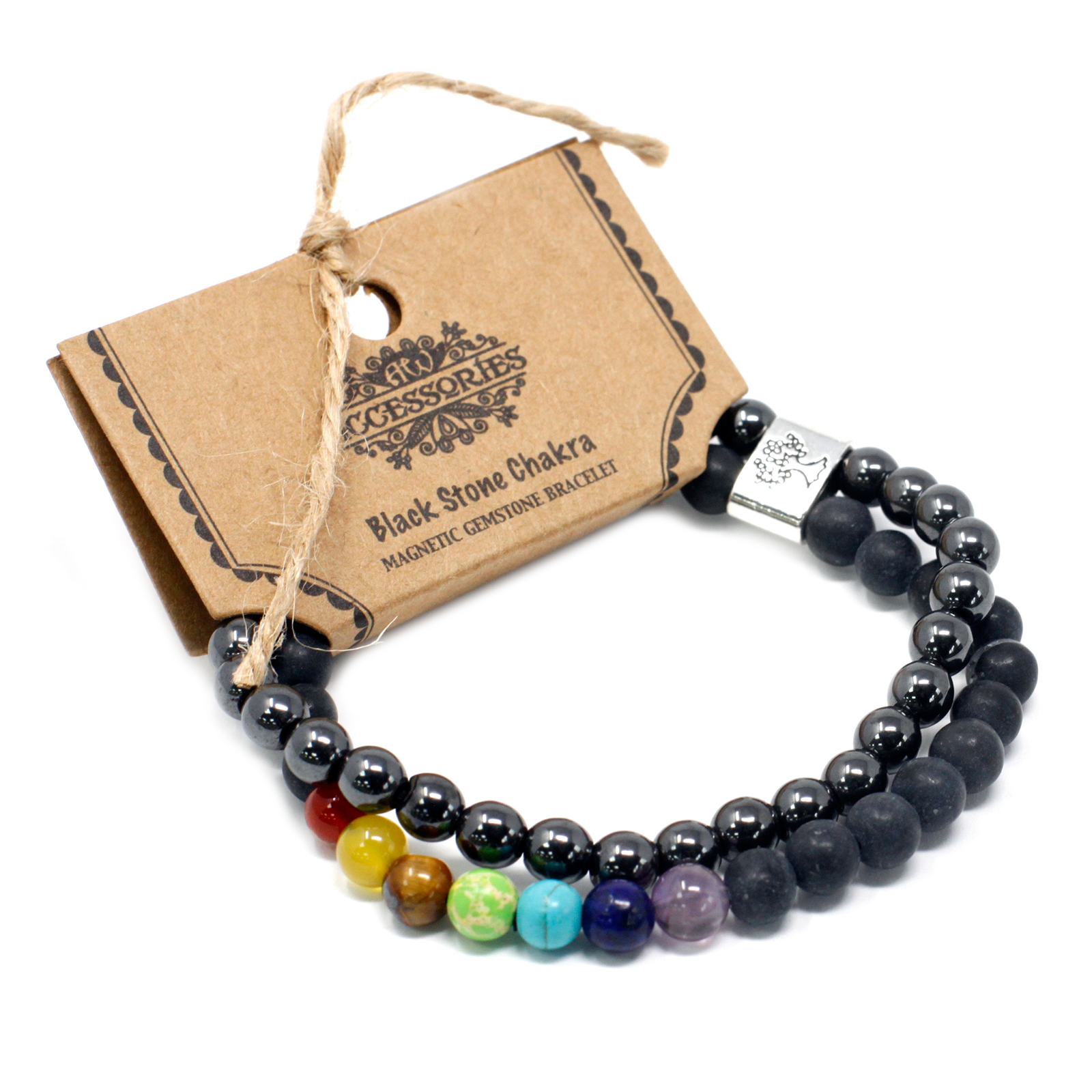 Wholesale Gemstone Bracelet Black Stone Chakra Ancient