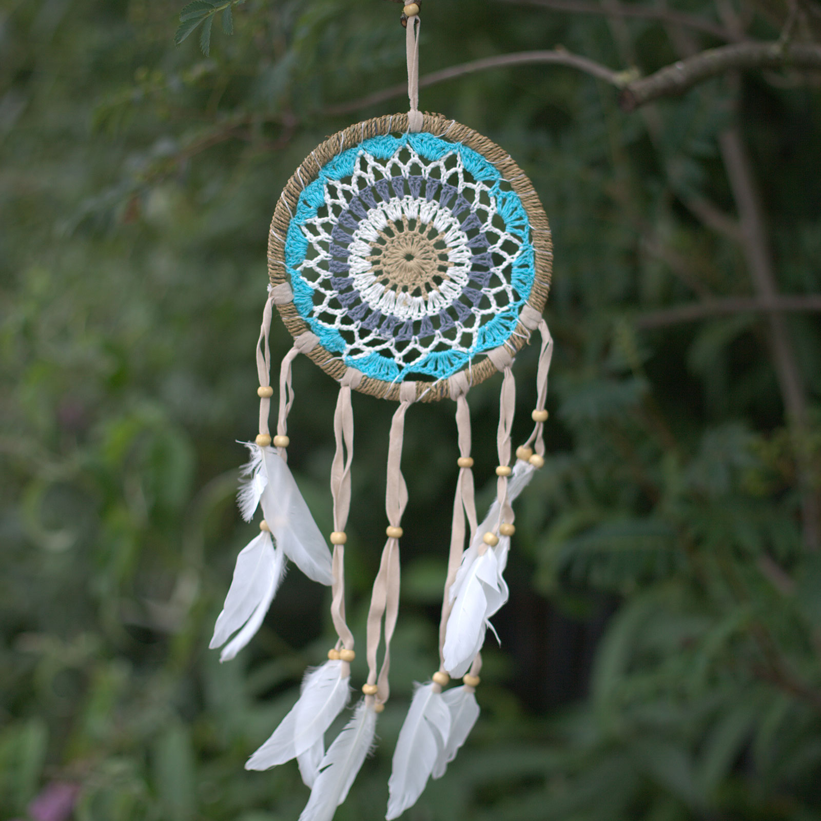 Wholesale Pastel Blue Macram?? Dream Catcher 16cm (asst colours