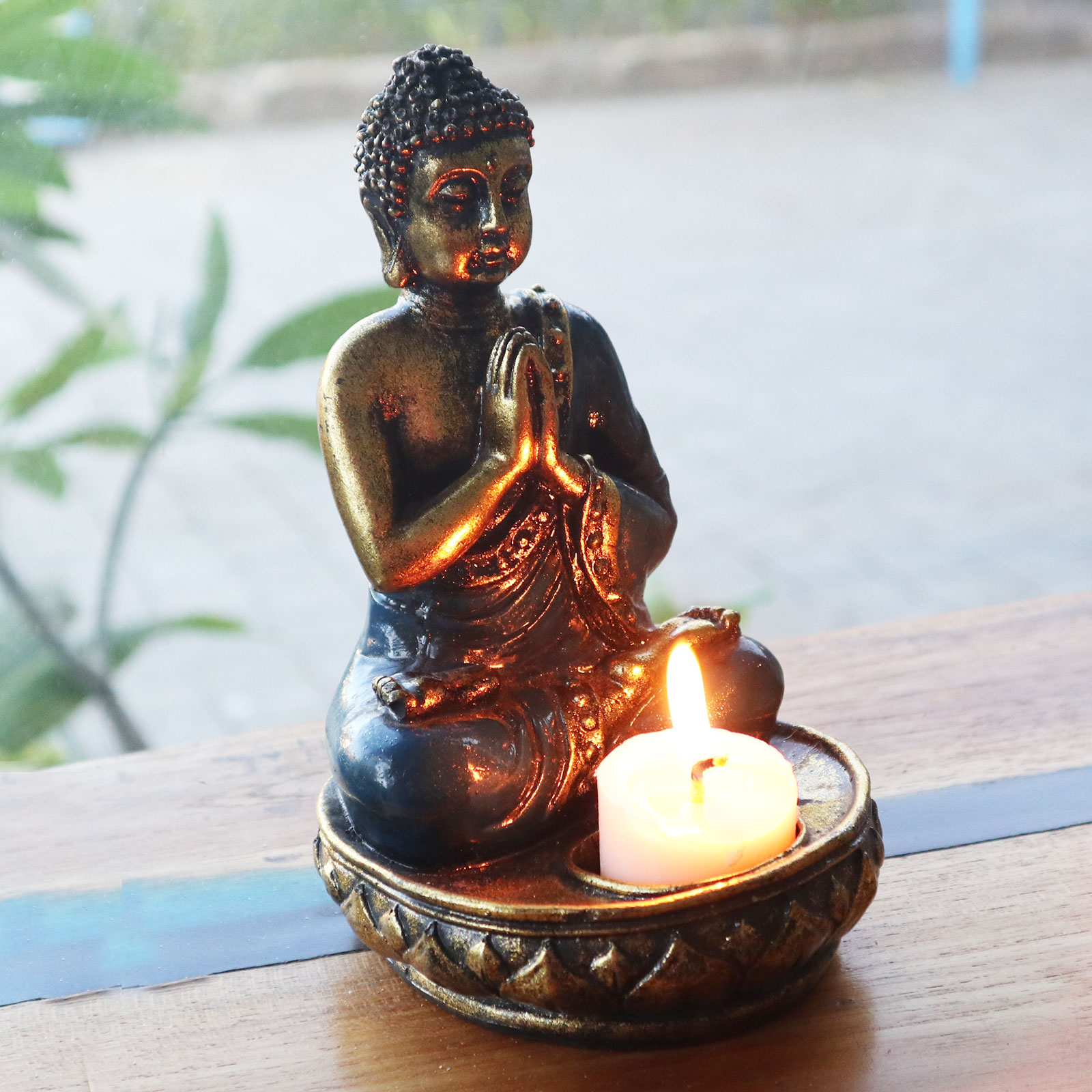 Wholesale Buddha Candle Holder Red Medium Ancient Wisdom Giftware